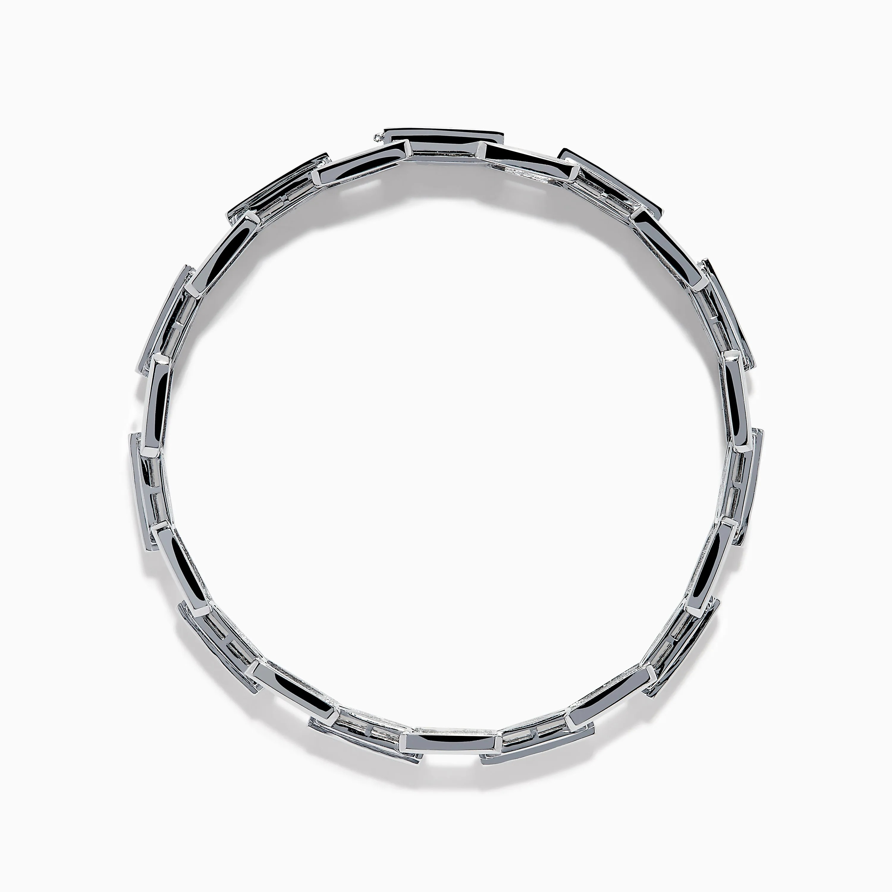 Men's 14K White Gold Blue and White Diamond Link Bracelet sold by Effy product image thumbnail 3