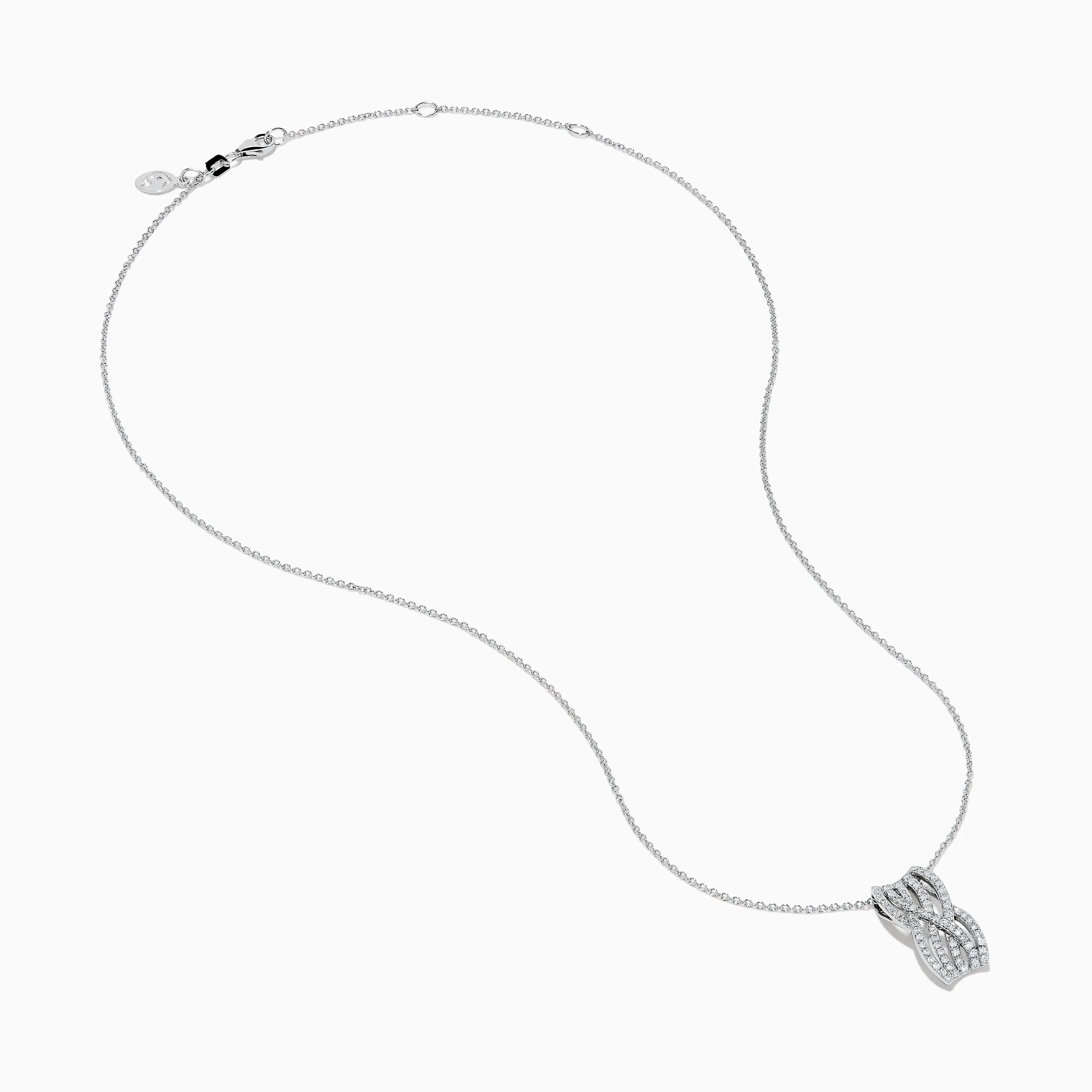 14K White Gold Diamond Multi-Row Crisscross Pendant sold by Effy product image thumbnail 2