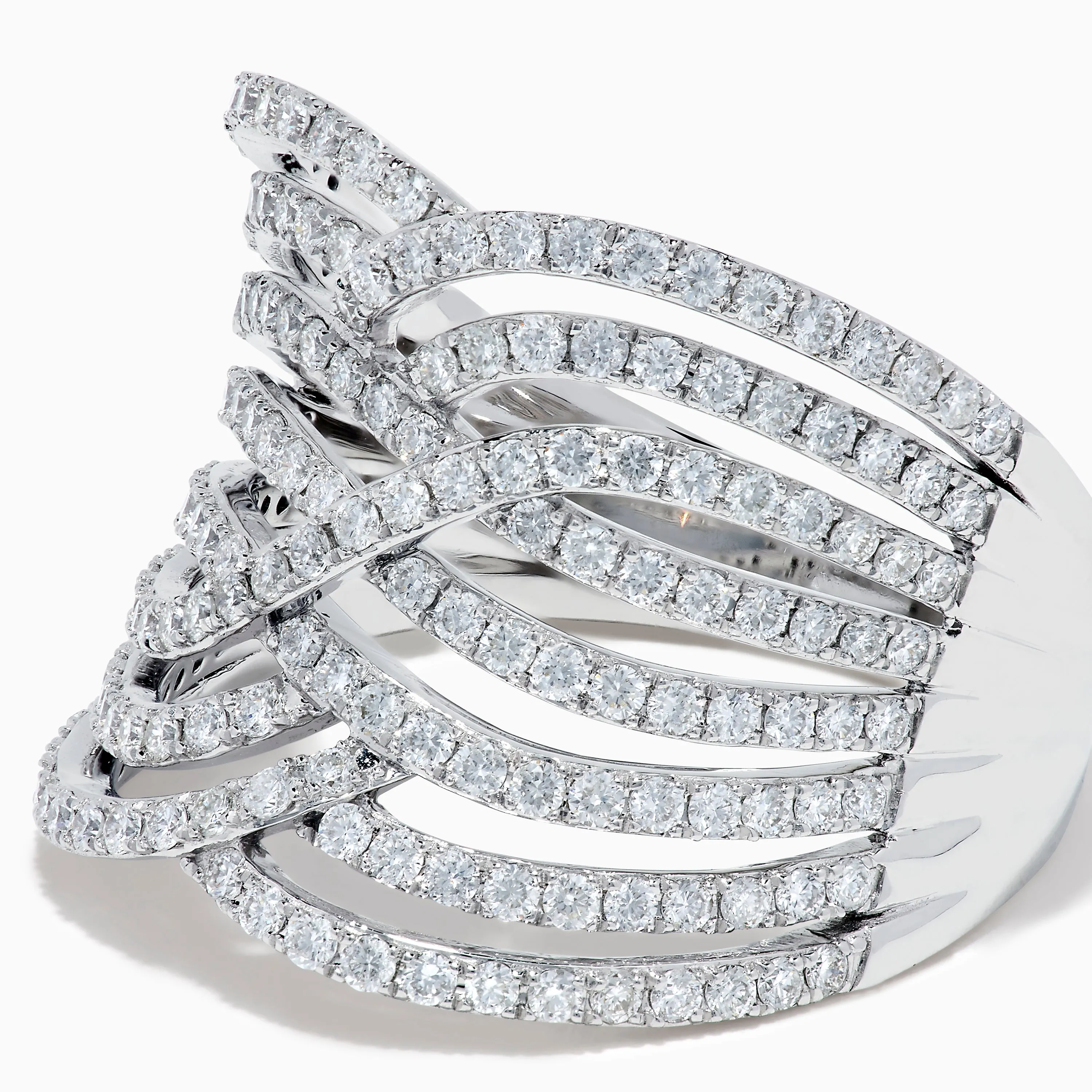 14K White Gold Diamond Pave Multi-Row Infinity Crossover Ring sold by Effy product image thumbnail 2