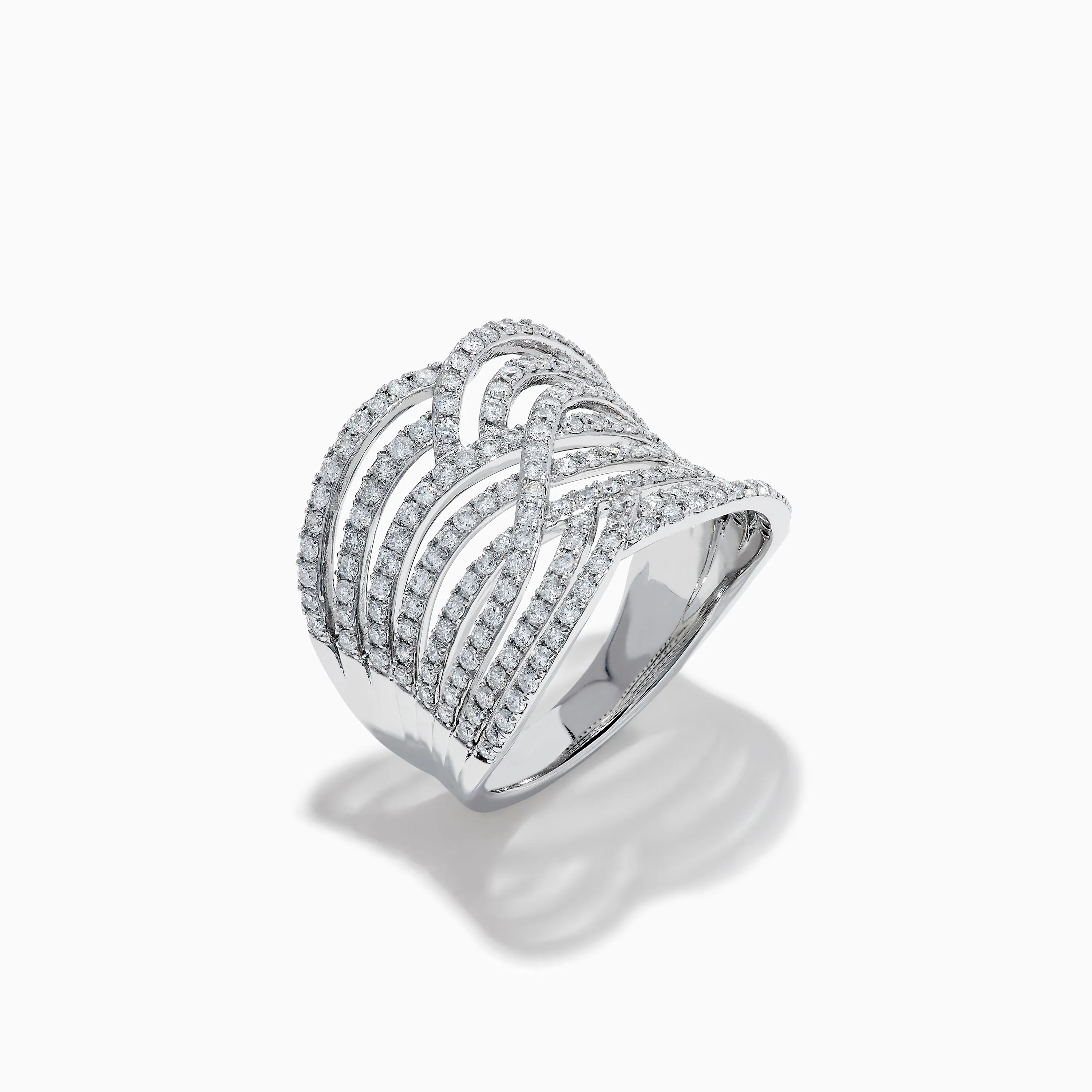 14K White Gold Diamond Pave Multi-Row Infinity Crossover Ring sold by Effy product image thumbnail 4