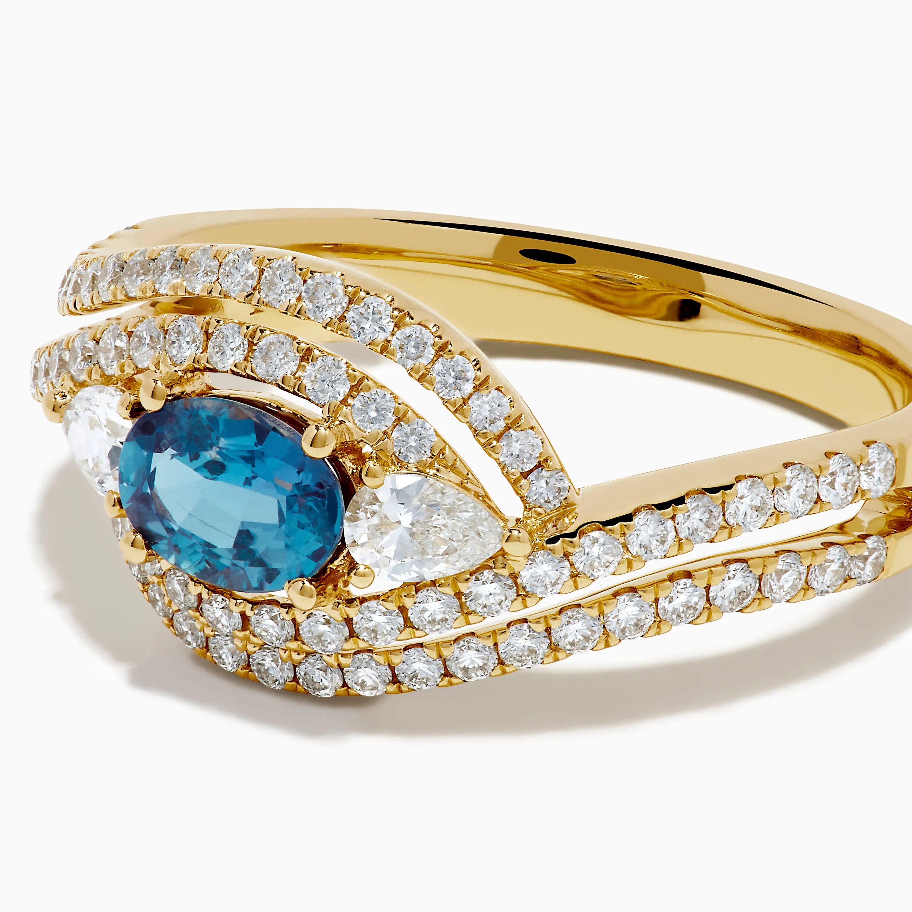 18K Yellow Gold Alexandrite and Diamond Swirl Halo Ring sold by Effy product image thumbnail 2