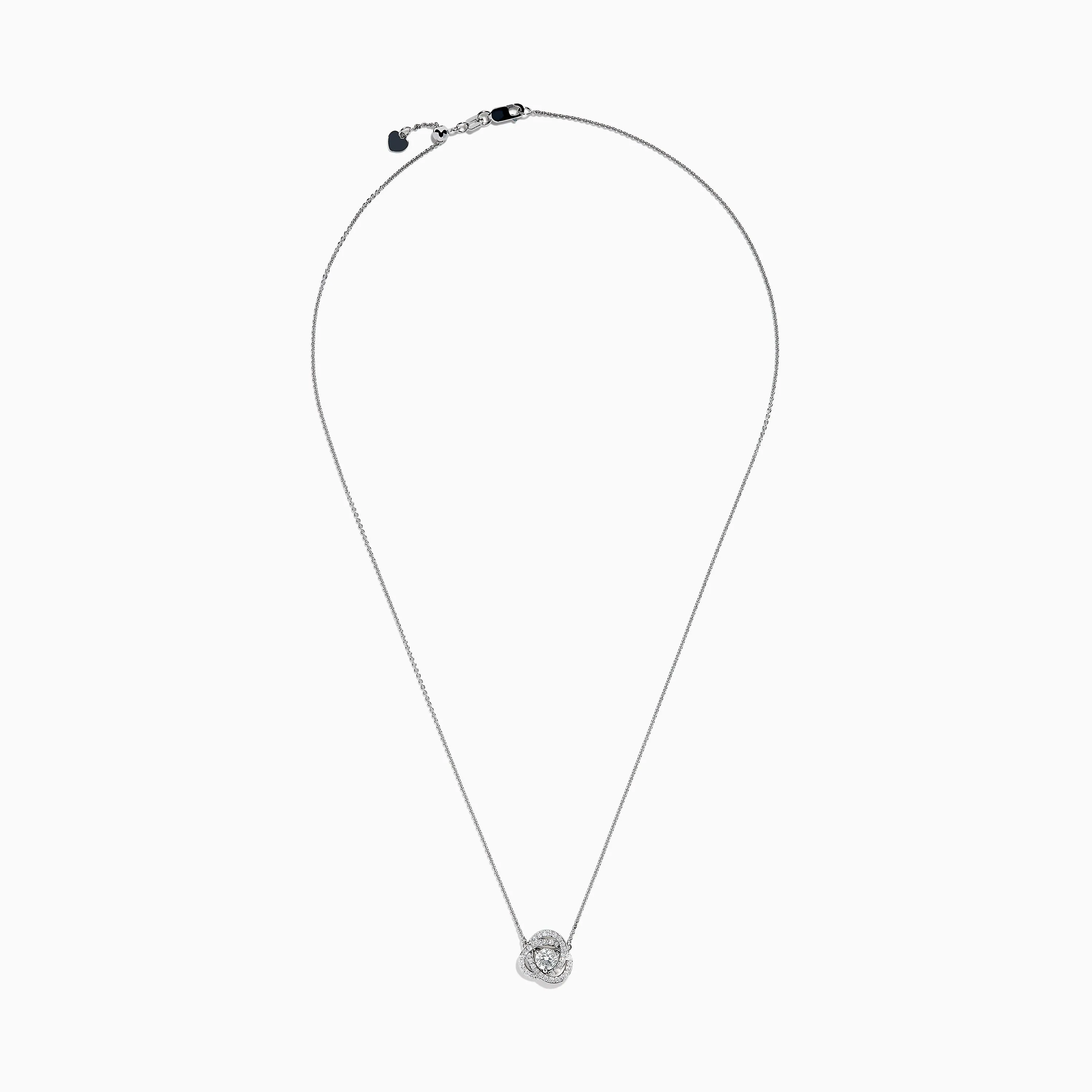 18K White Gold Diamond Love Knot Necklace sold by Effy product image thumbnail 3