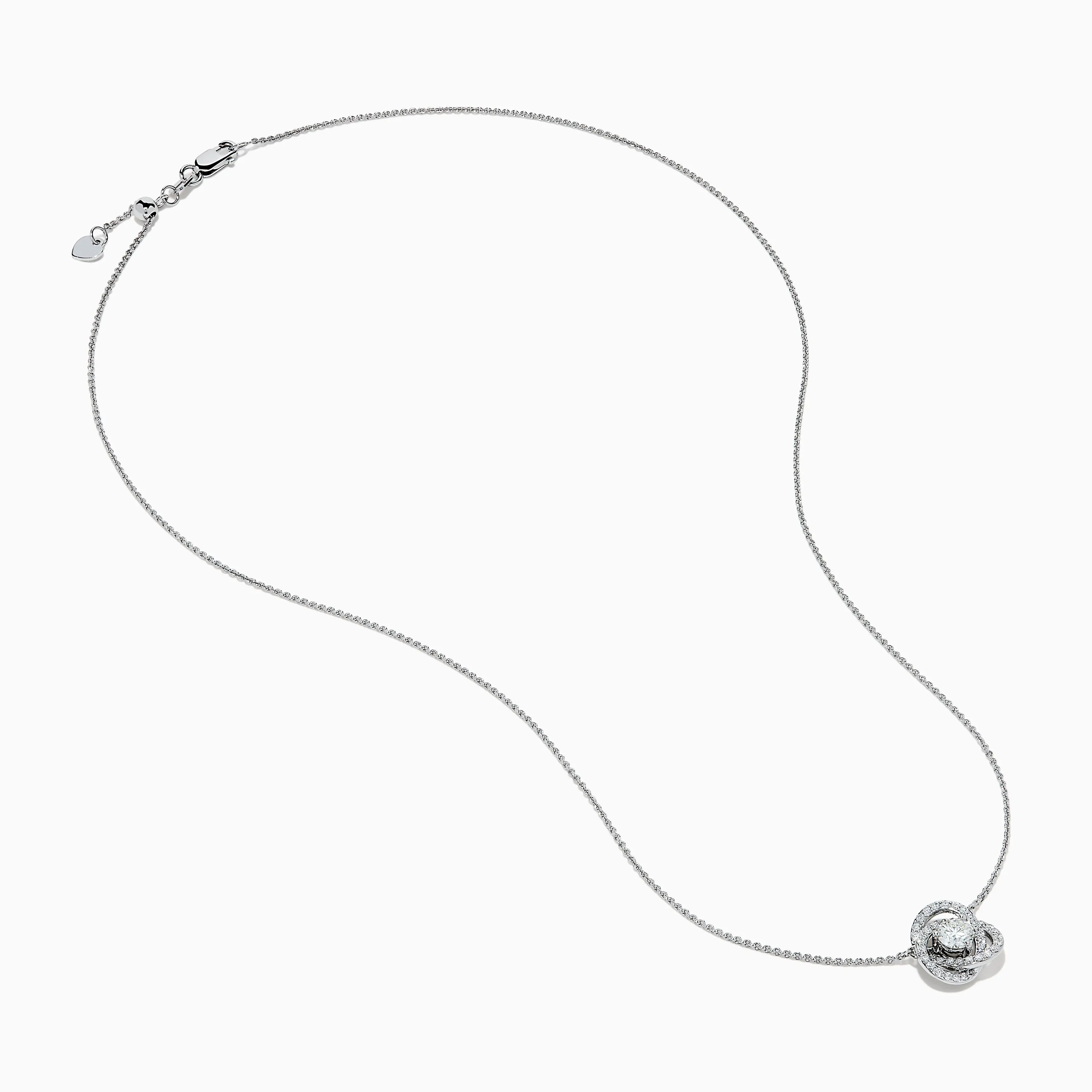 18K White Gold Diamond Love Knot Necklace sold by Effy product image thumbnail 2