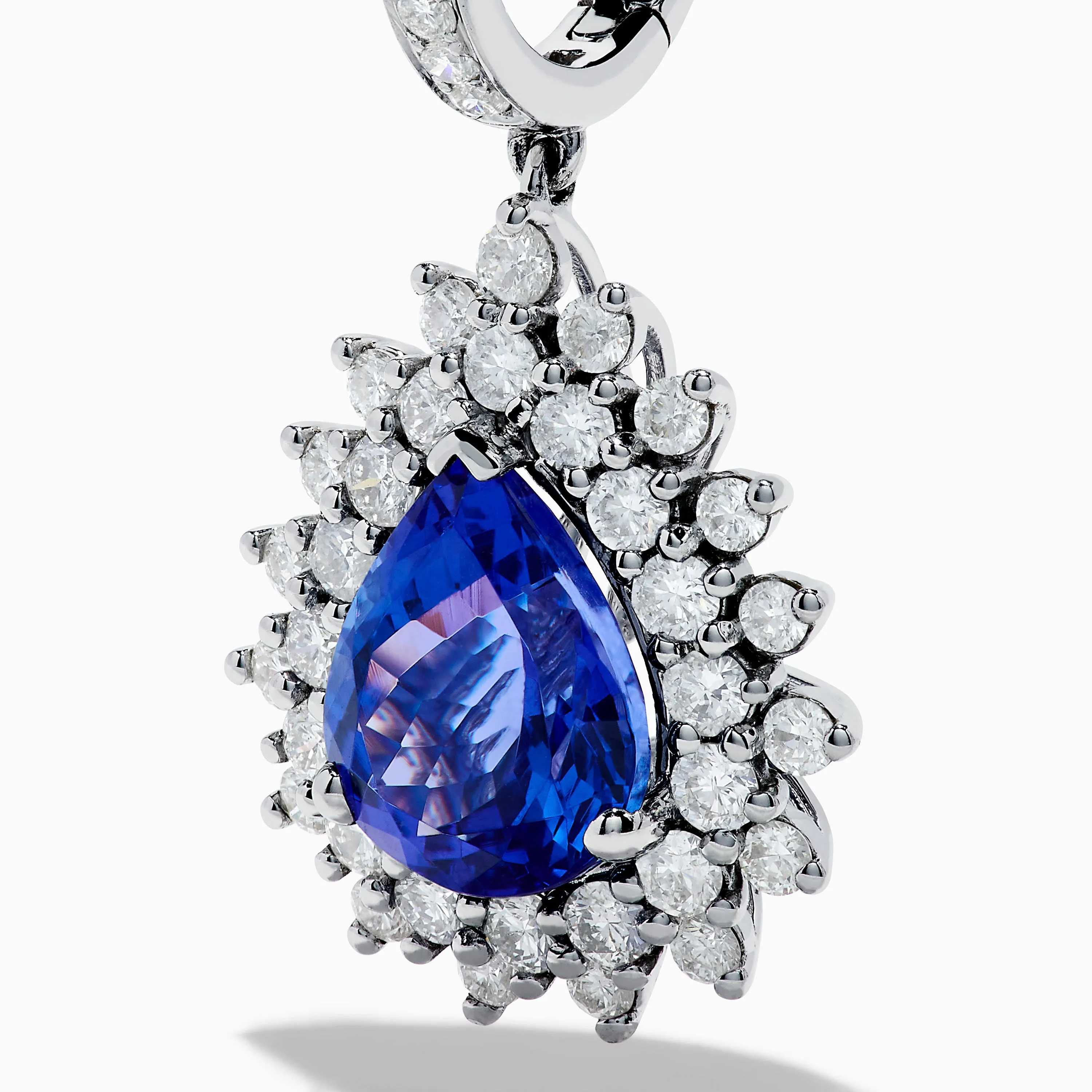 Effy Hematian 18K White Gold Tanzanite and Diamond Halo Drop Earrings sold by Effy product image thumbnail 2