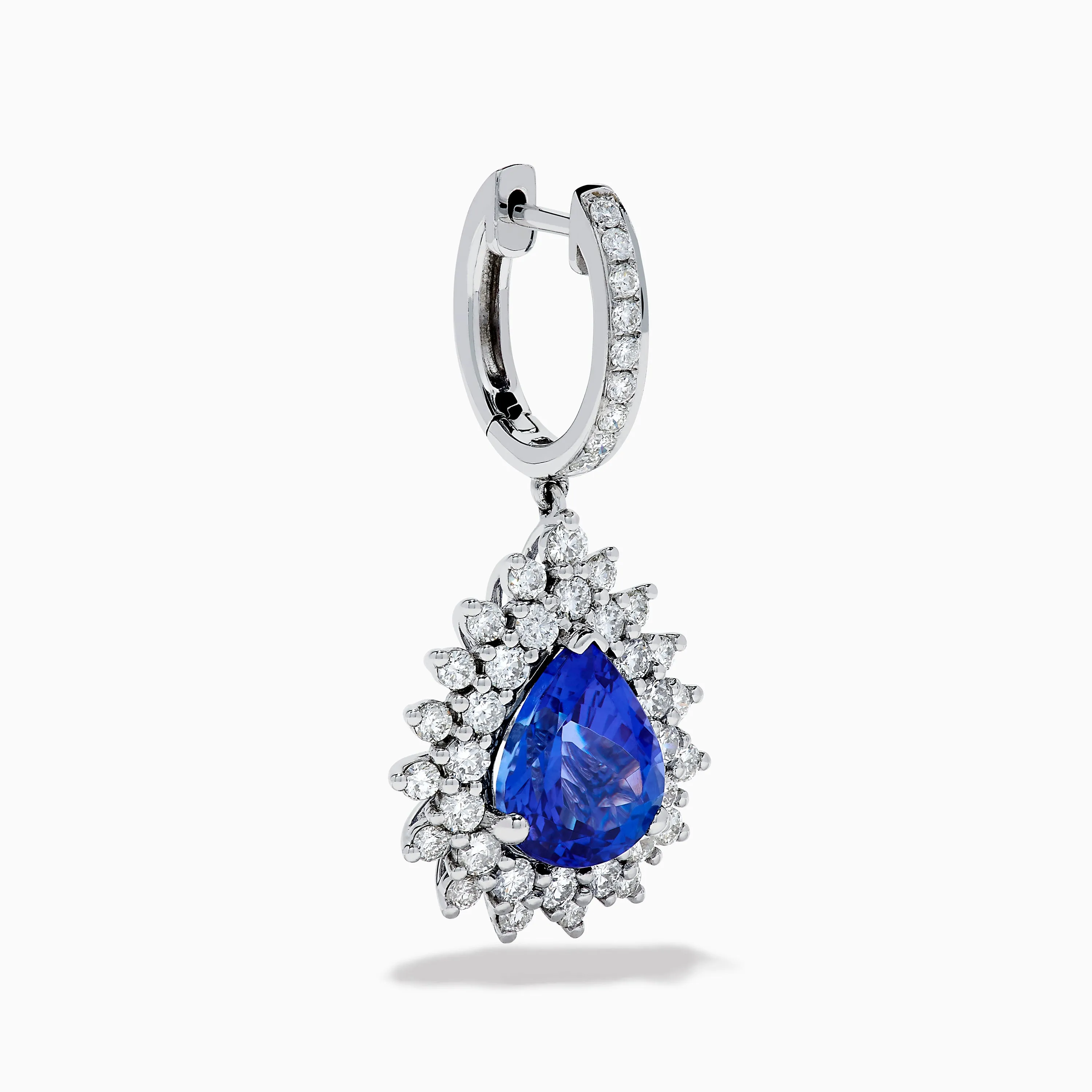 Effy Hematian 18K White Gold Tanzanite and Diamond Halo Drop Earrings sold by Effy product image thumbnail 3