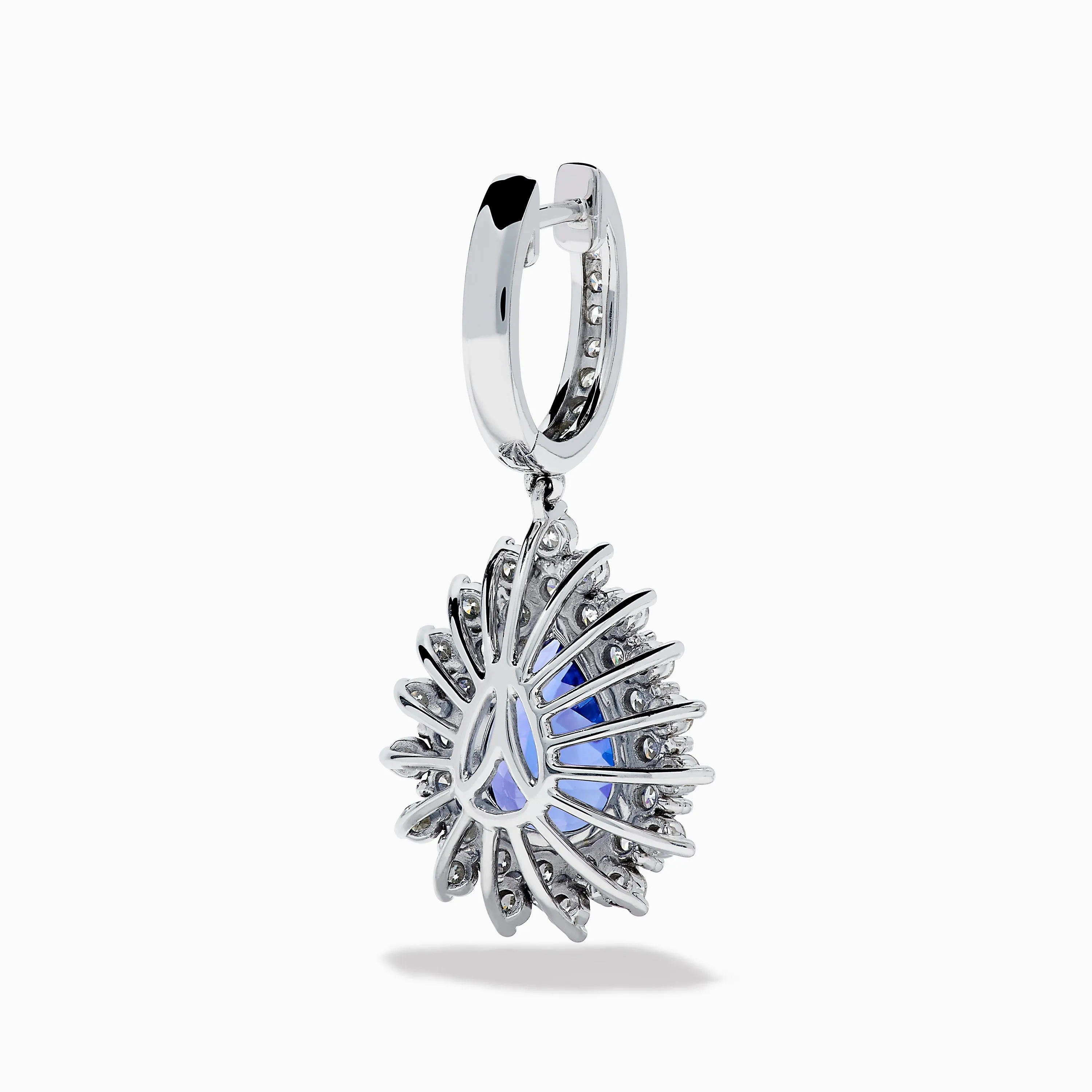 Effy Hematian 18K White Gold Tanzanite and Diamond Halo Drop Earrings sold by Effy product image thumbnail 4