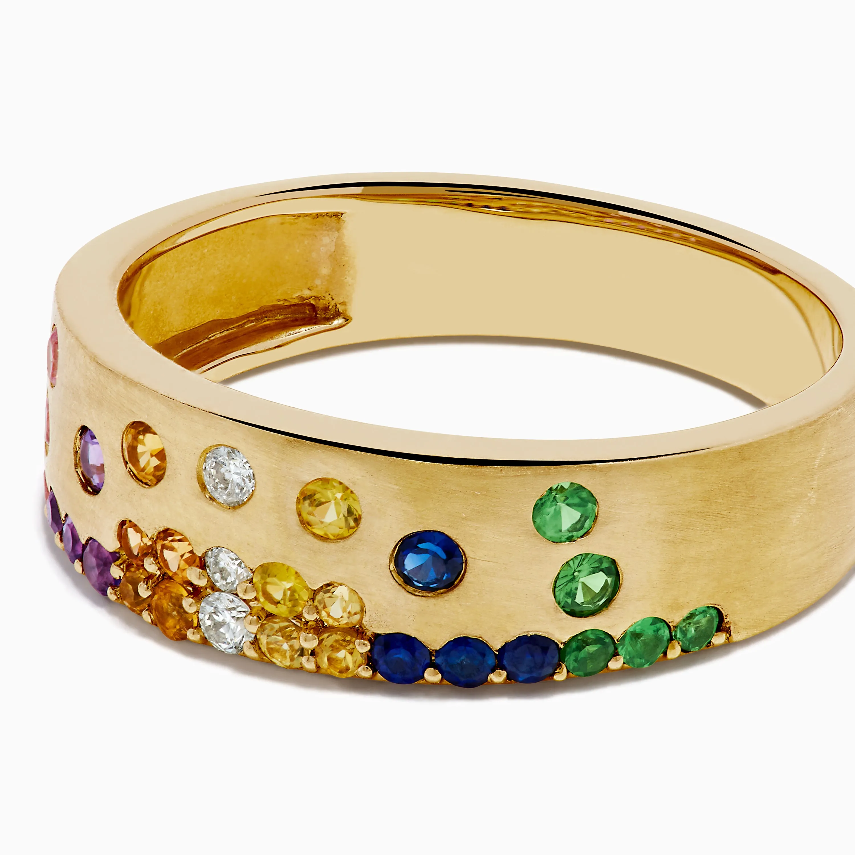 Watercolors 14K Yellow Gold Multi Sapphire and Diamond Scattered Ring sold by Effy product image thumbnail 2