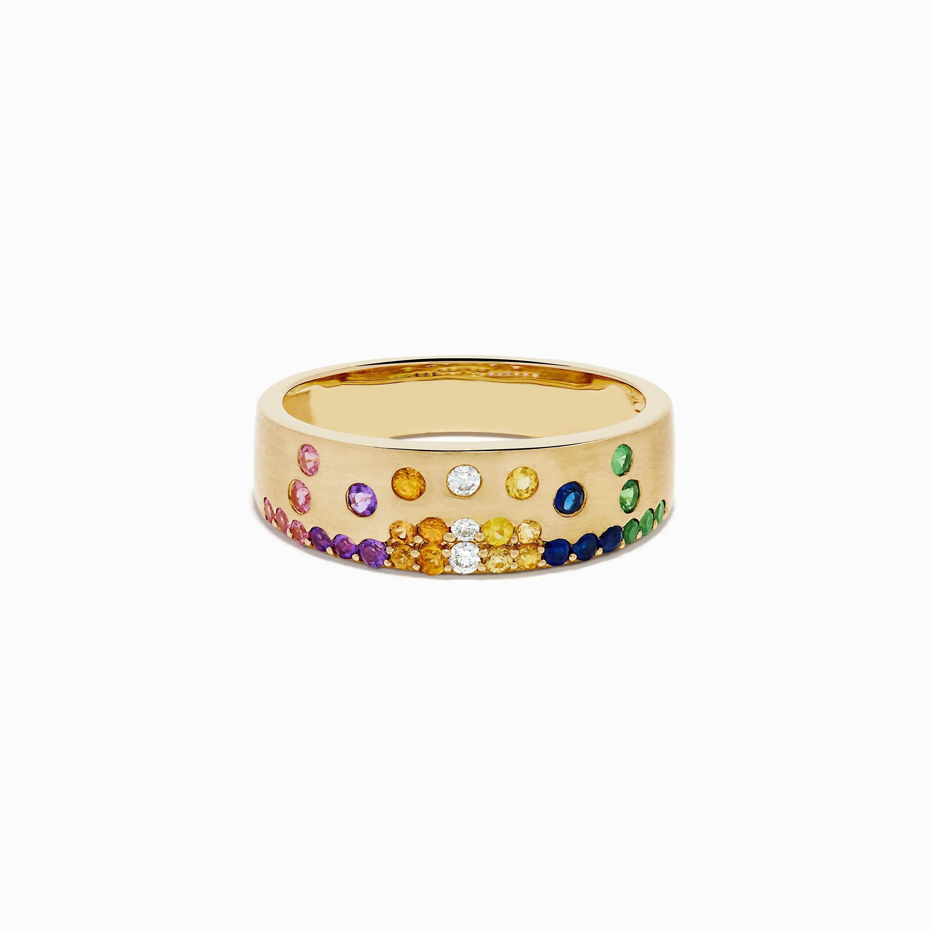 Watercolors 14K Yellow Gold Multi Sapphire and Diamond Scattered Ring sold by Effy