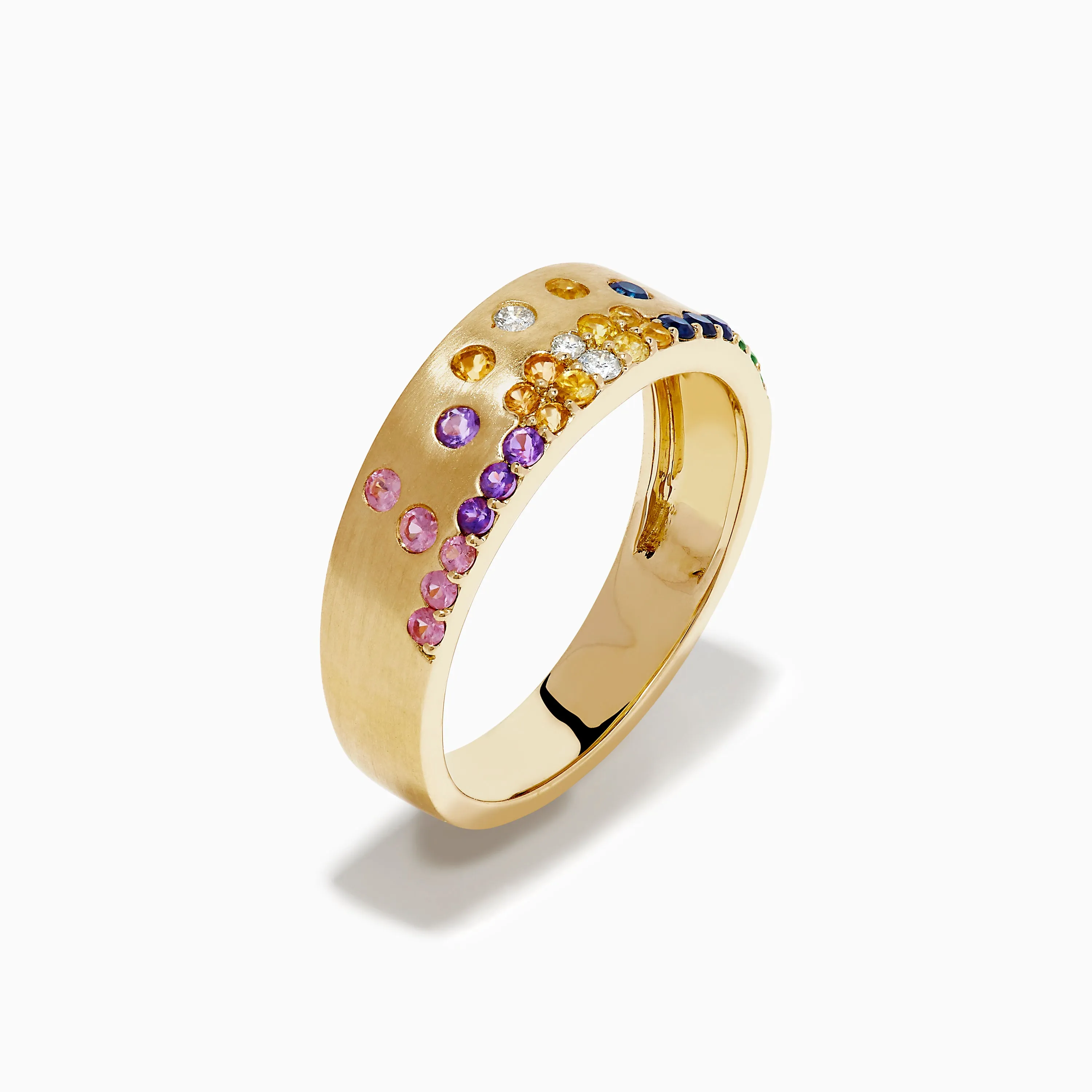 Watercolors 14K Yellow Gold Multi Sapphire and Diamond Scattered Ring sold by Effy product image thumbnail 4