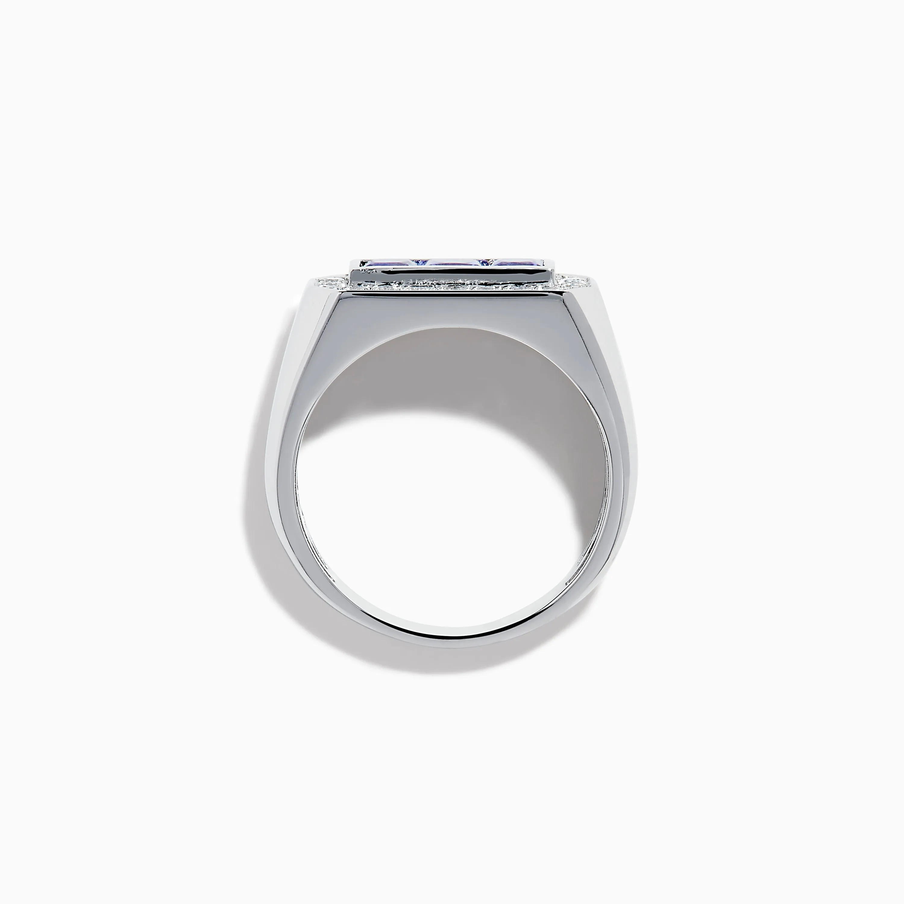 Men's 14K White Gold Princess Cut Tanzanite and Diamond Signet Ring sold by Effy product image thumbnail 3