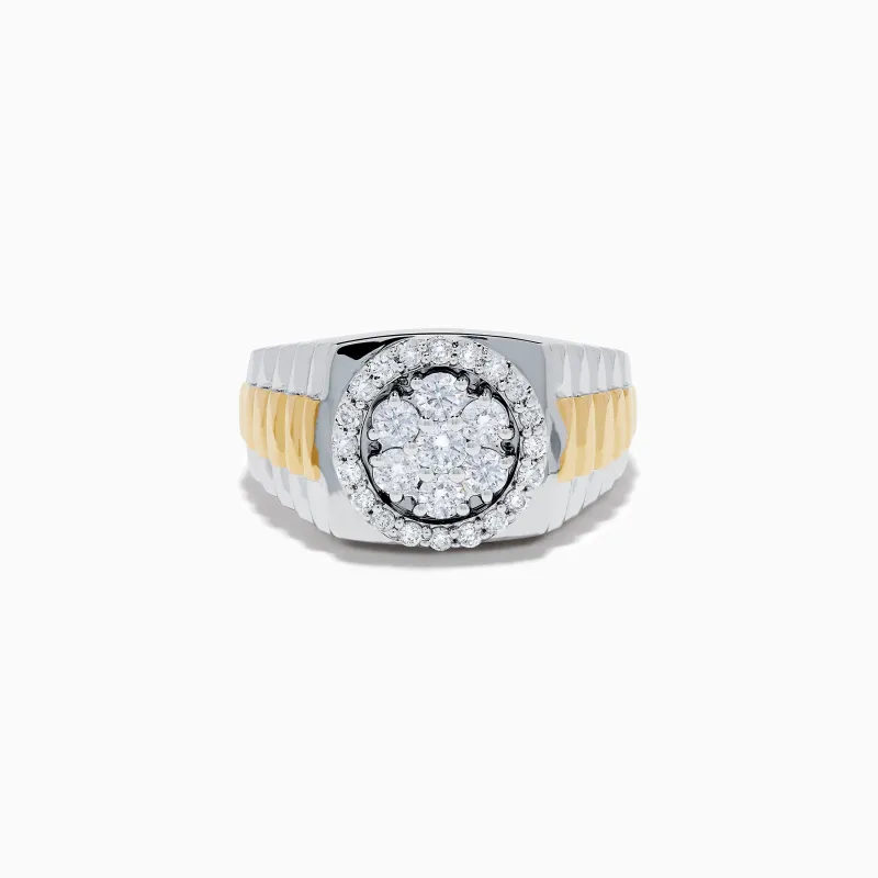 Men's 14K Two Tone Gold Diamond Ring made by Effy