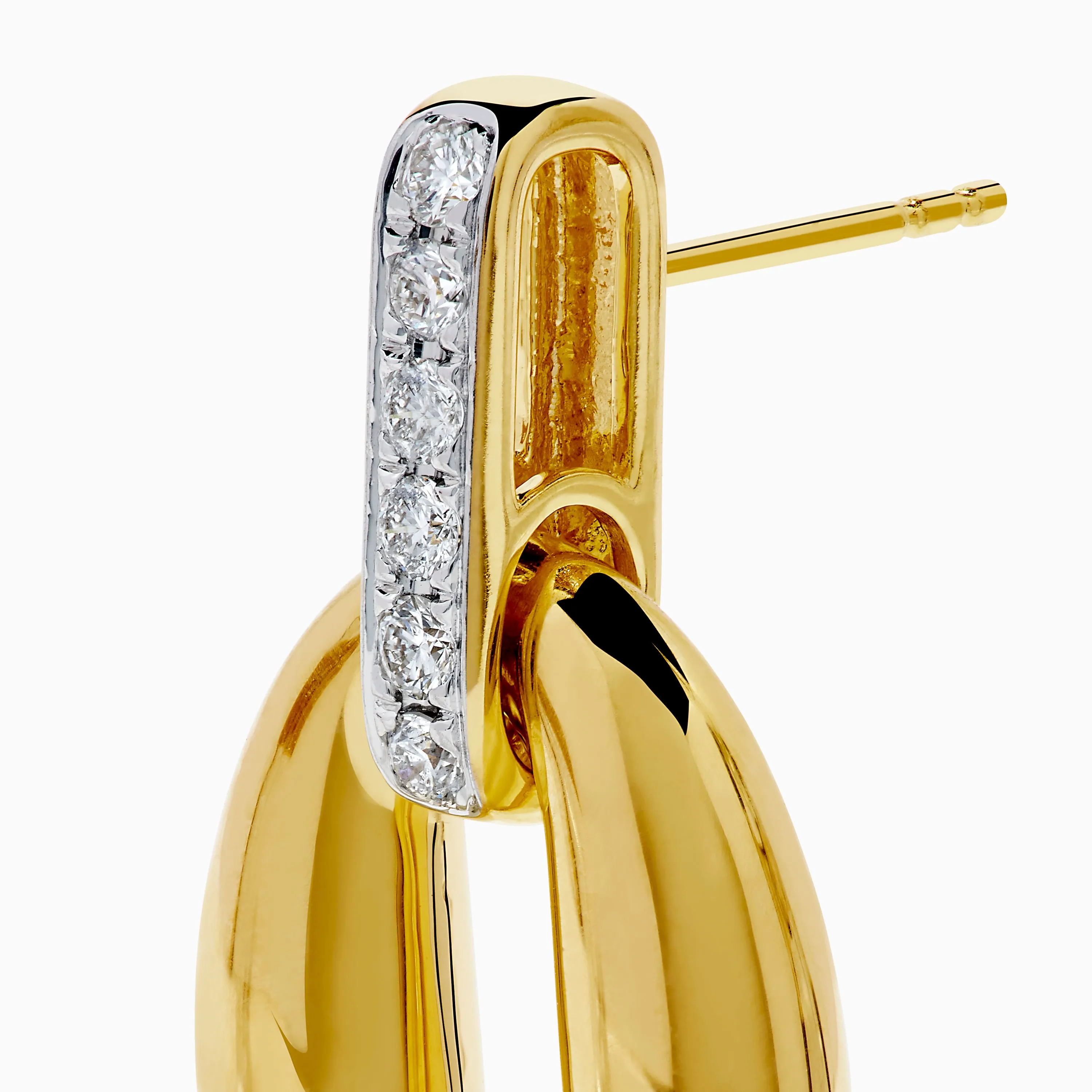 14K Yellow Gold and Diamond Oval Drop Earrings sold by Effy product image thumbnail 2