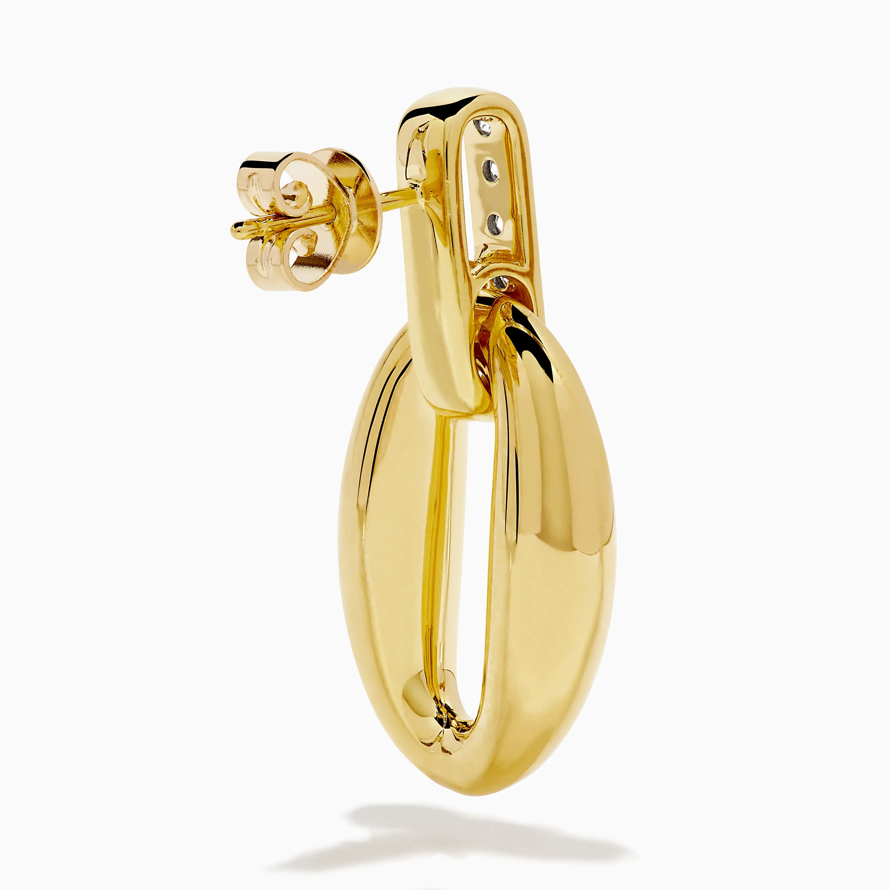 14K Yellow Gold and Diamond Oval Drop Earrings sold by Effy product image thumbnail 4