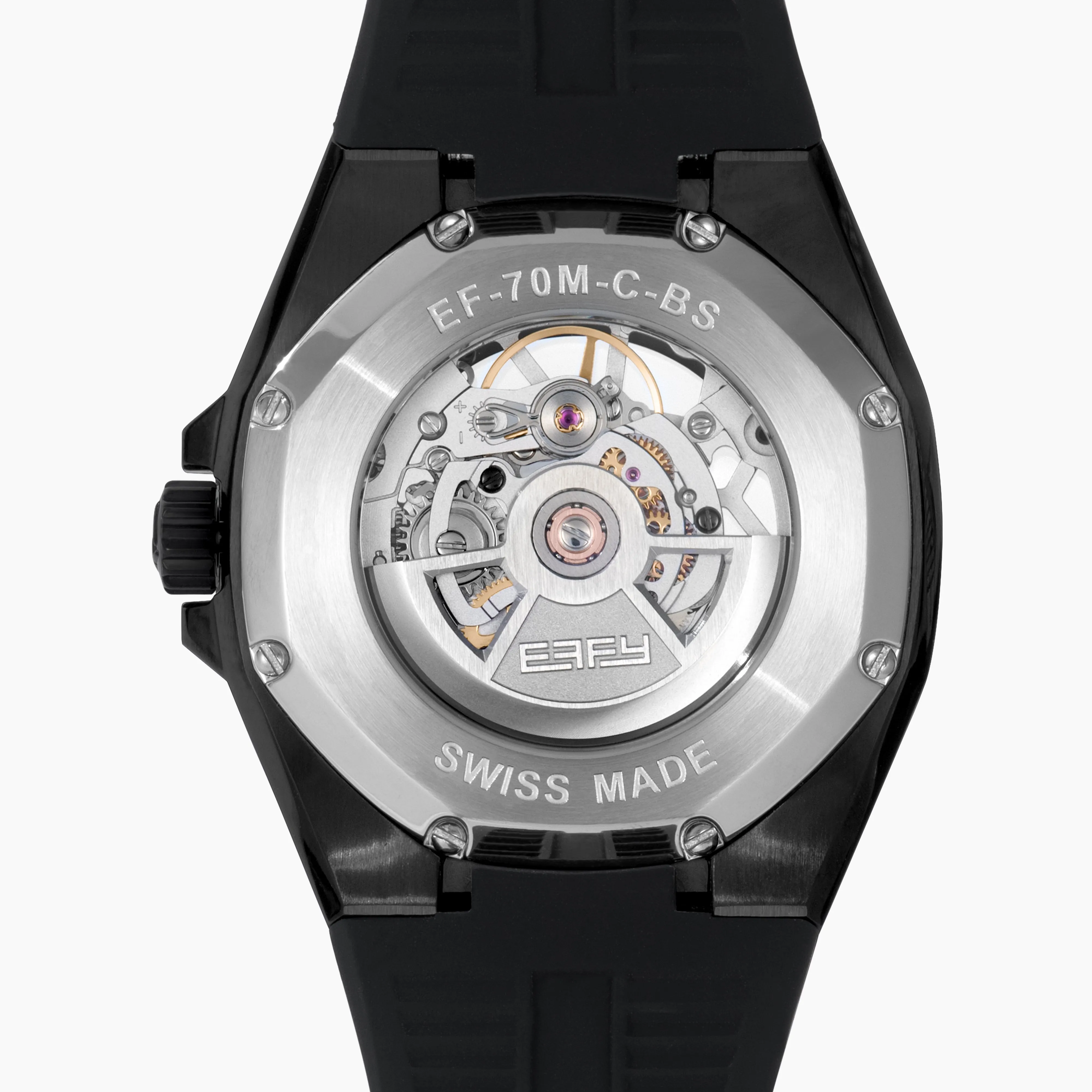 42MM Swiss Made Black PVD Titanium Automatic Skeleton Watch sold by Effy product image thumbnail 2