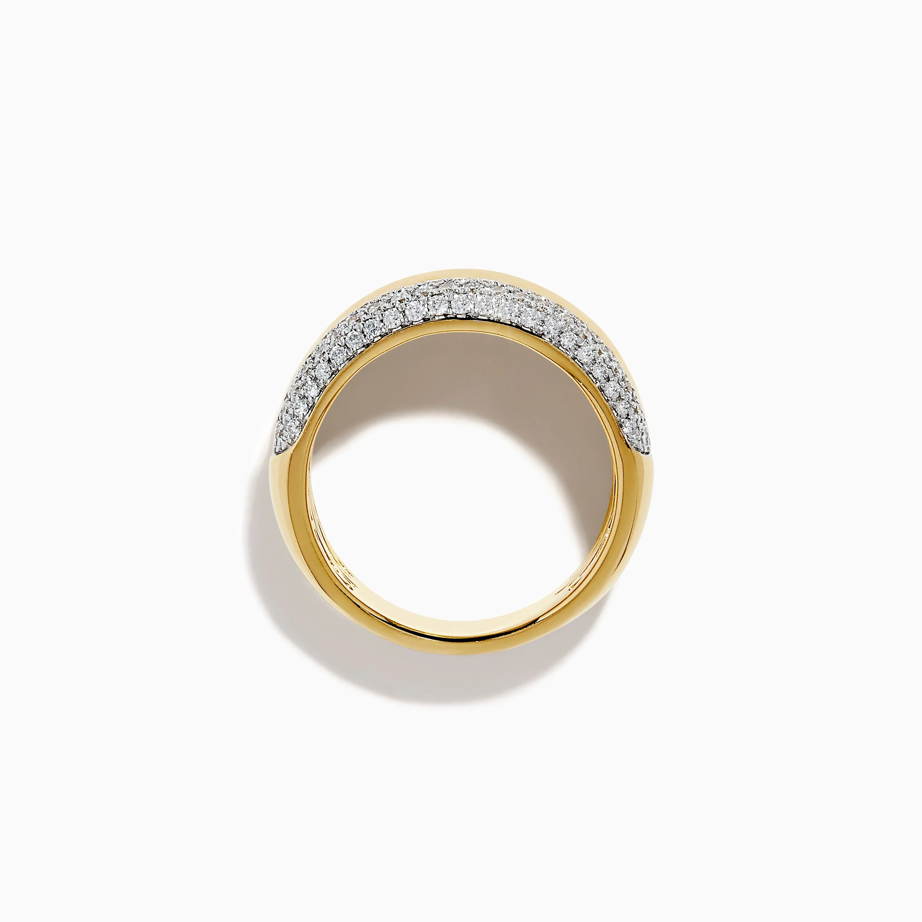 14K Yellow Gold Pave Diamond and Gold Double Band Ring sold by Effy product image thumbnail 3