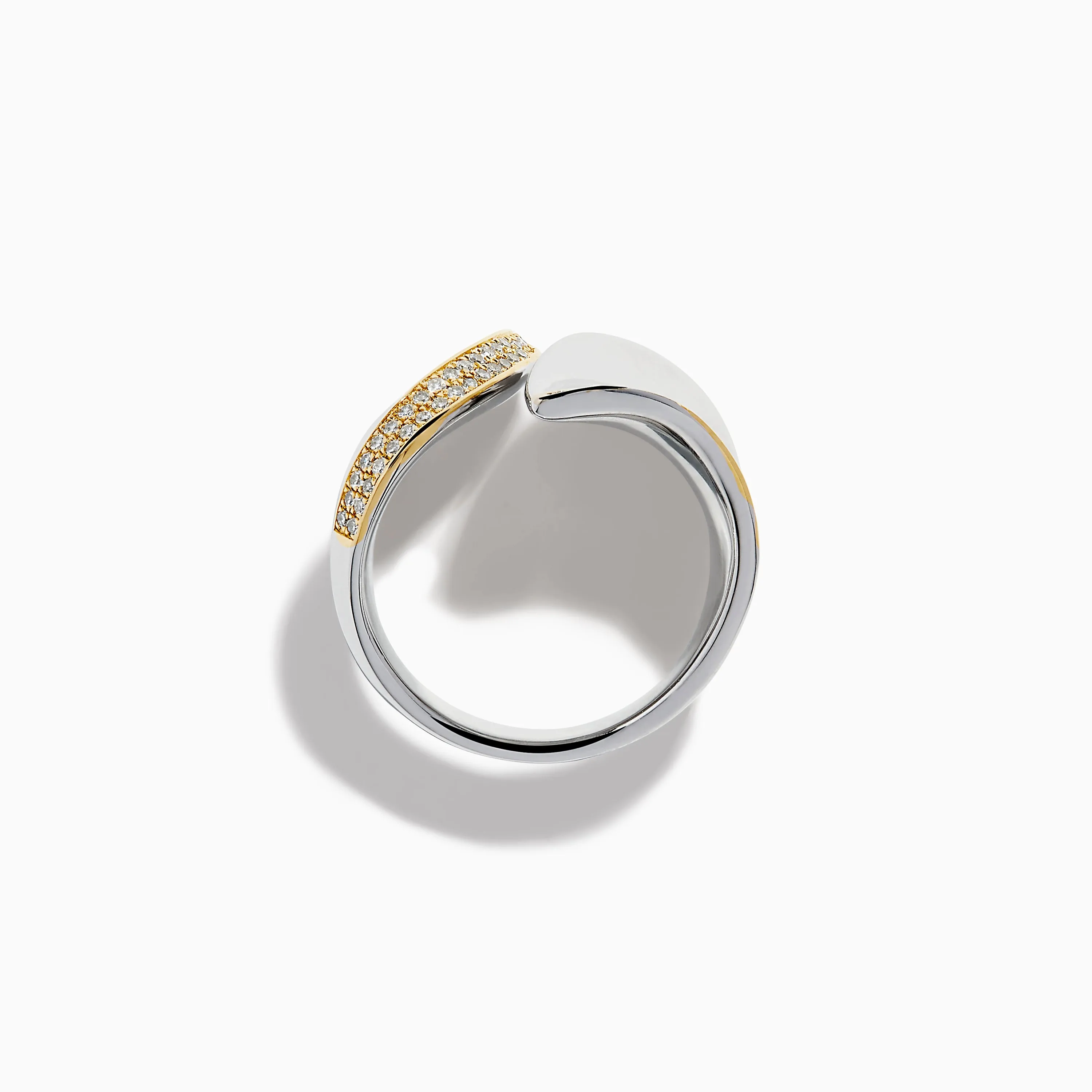 925 Sterling Silver & 14K Yellow Gold Plating Modern Sculptural Diamond Ring sold by Effy product image thumbnail 3