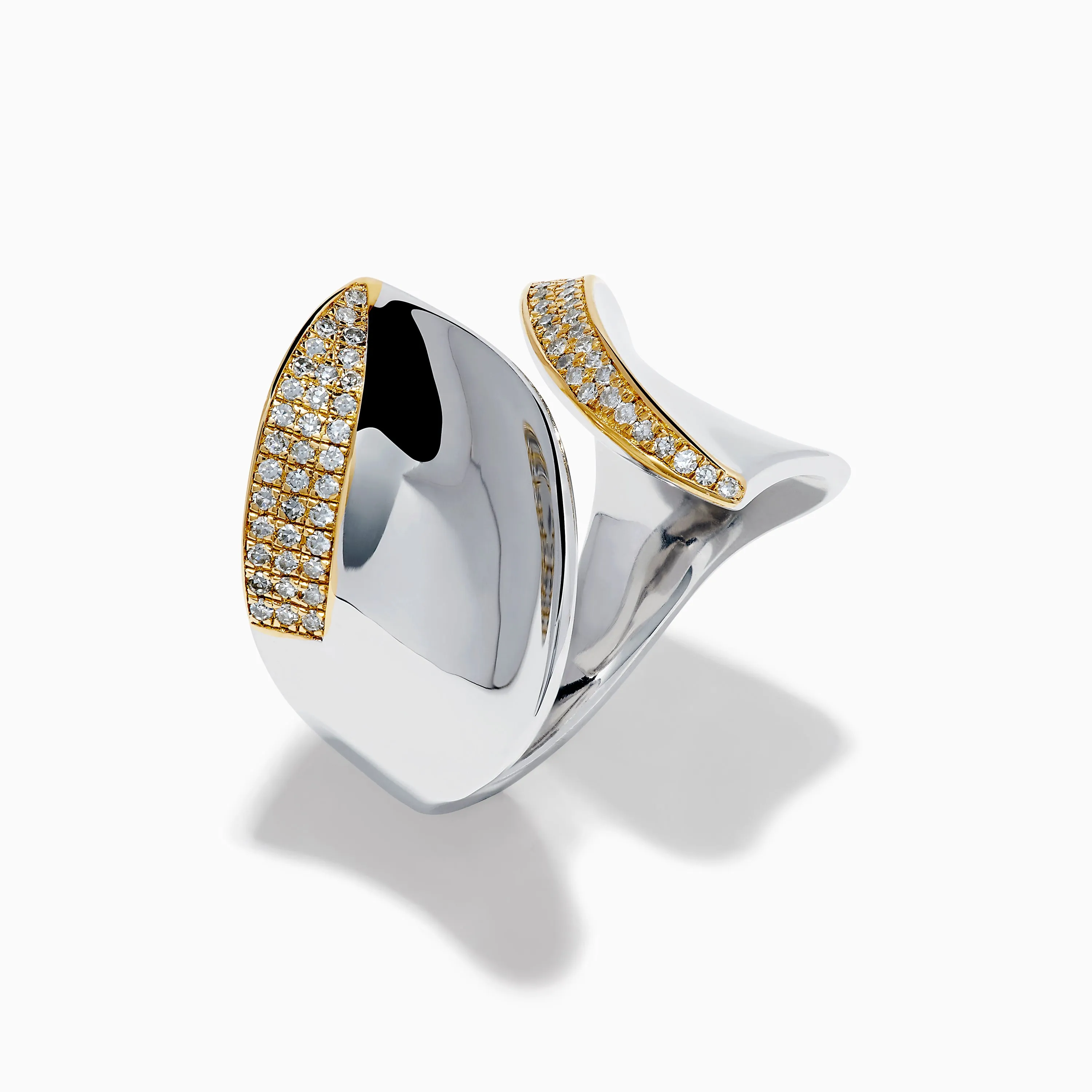 925 Sterling Silver & 14K Yellow Gold Plating Modern Sculptural Diamond Ring sold by Effy product image thumbnail 4