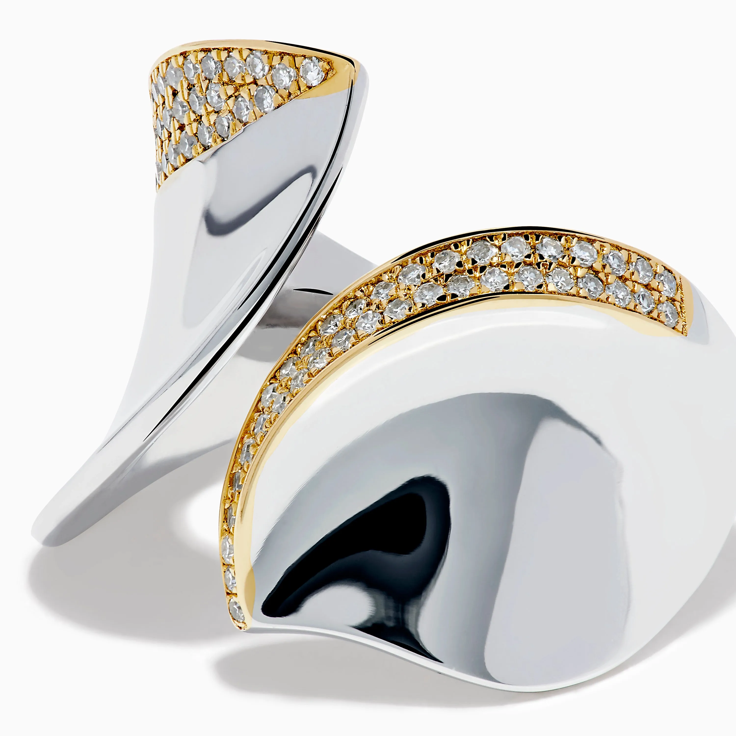 925 Sterling Silver & 14K Yellow Gold Plating Modern Sculptural Diamond Ring sold by Effy product image thumbnail 2