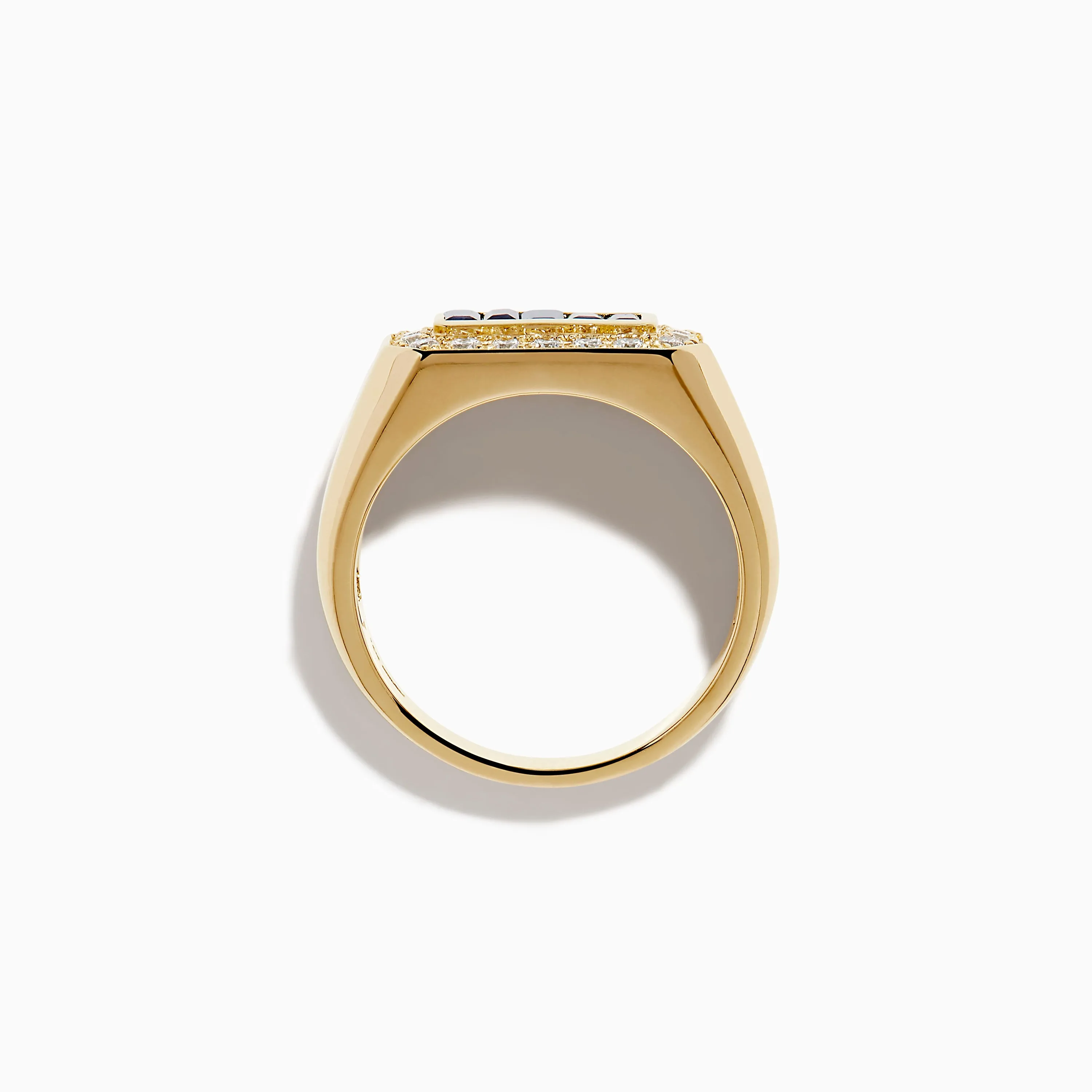 Men's 14K Yellow Gold Diamond and Blue Sapphire Signet Ring sold by Effy product image thumbnail 3
