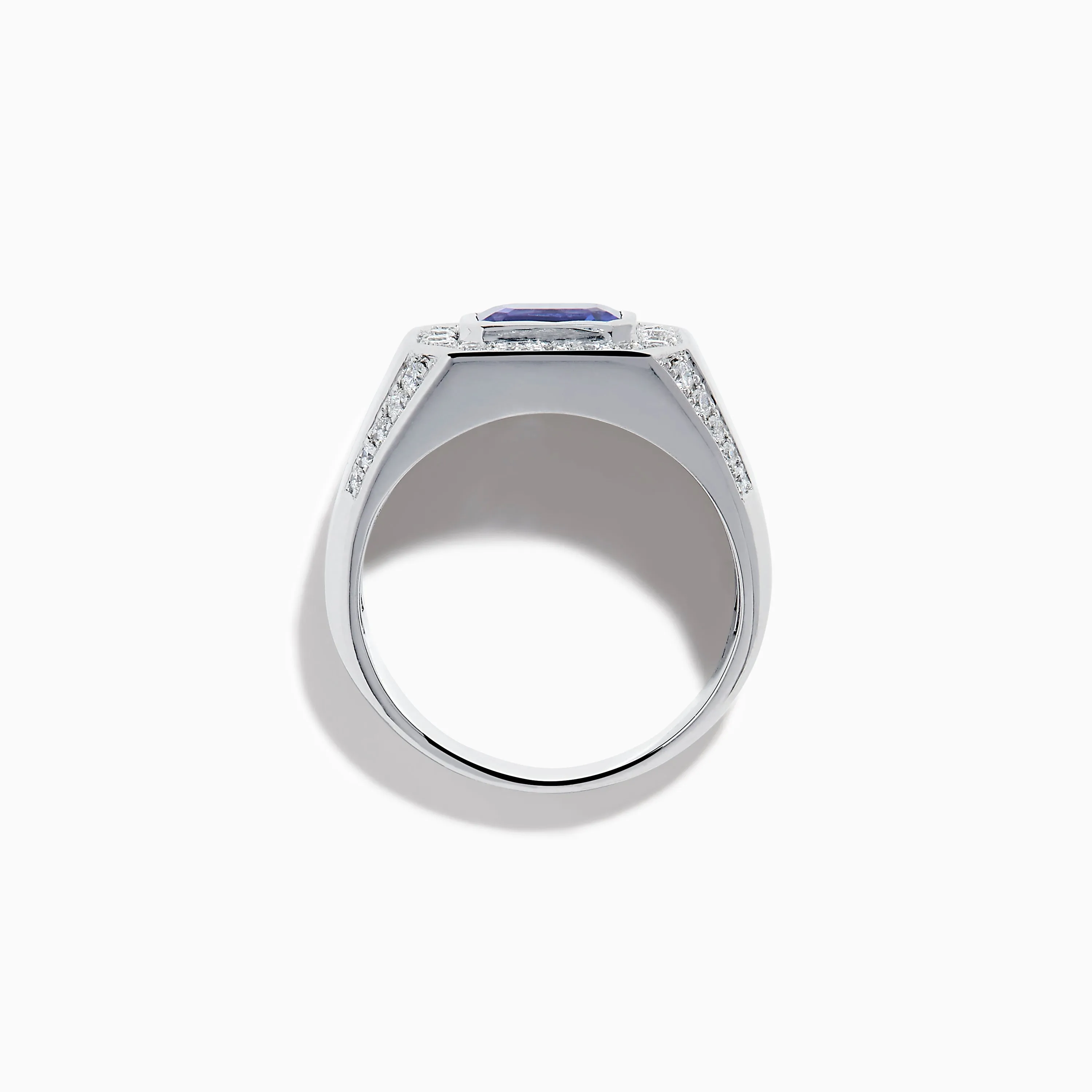 Men's 14K White Gold East West Tanzanite and Diamond Signet Ring sold by Effy product image thumbnail 3