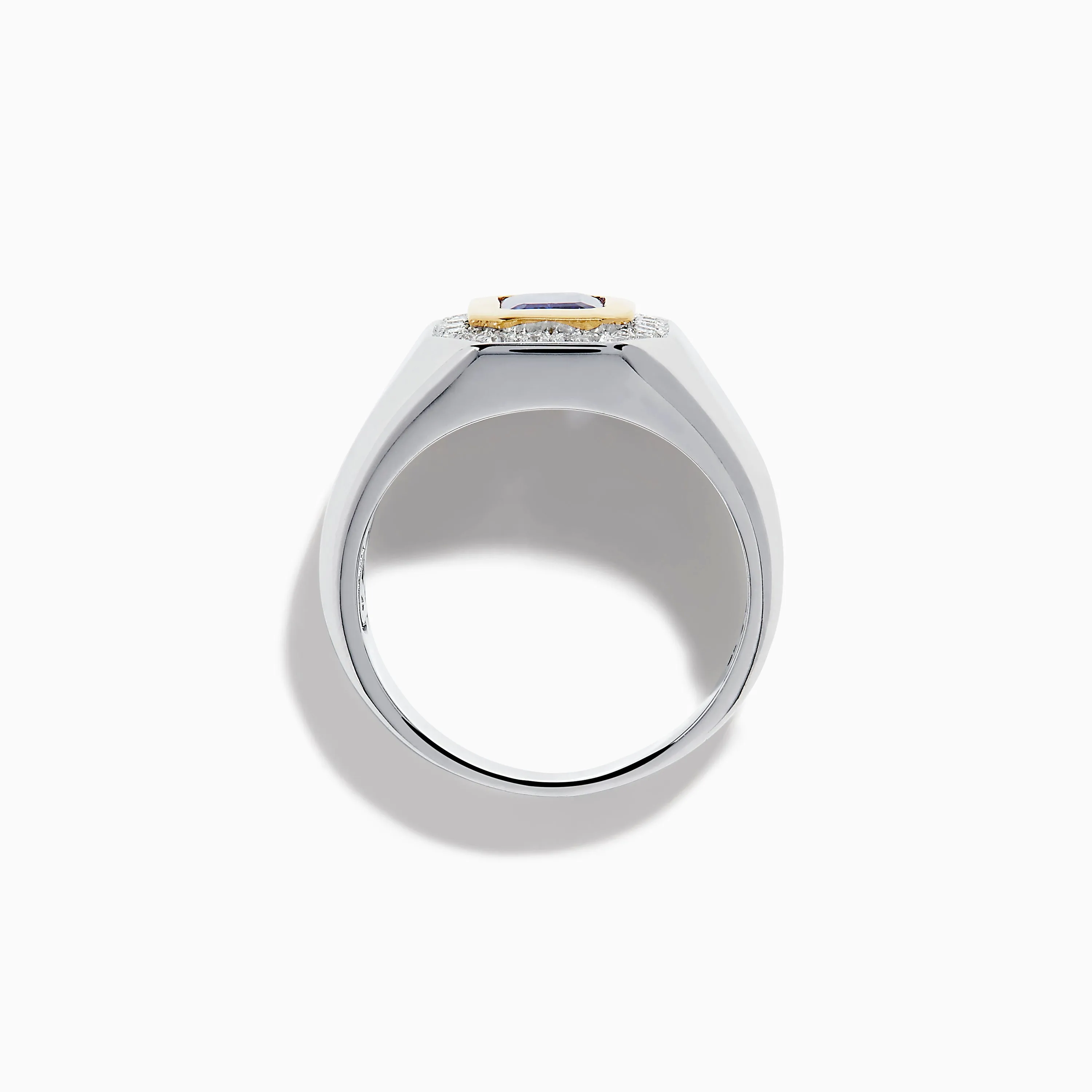 Men's 14K Two Tone Gold Tanzanite and Diamond Bezel Halo Ring sold by Effy product image thumbnail 3