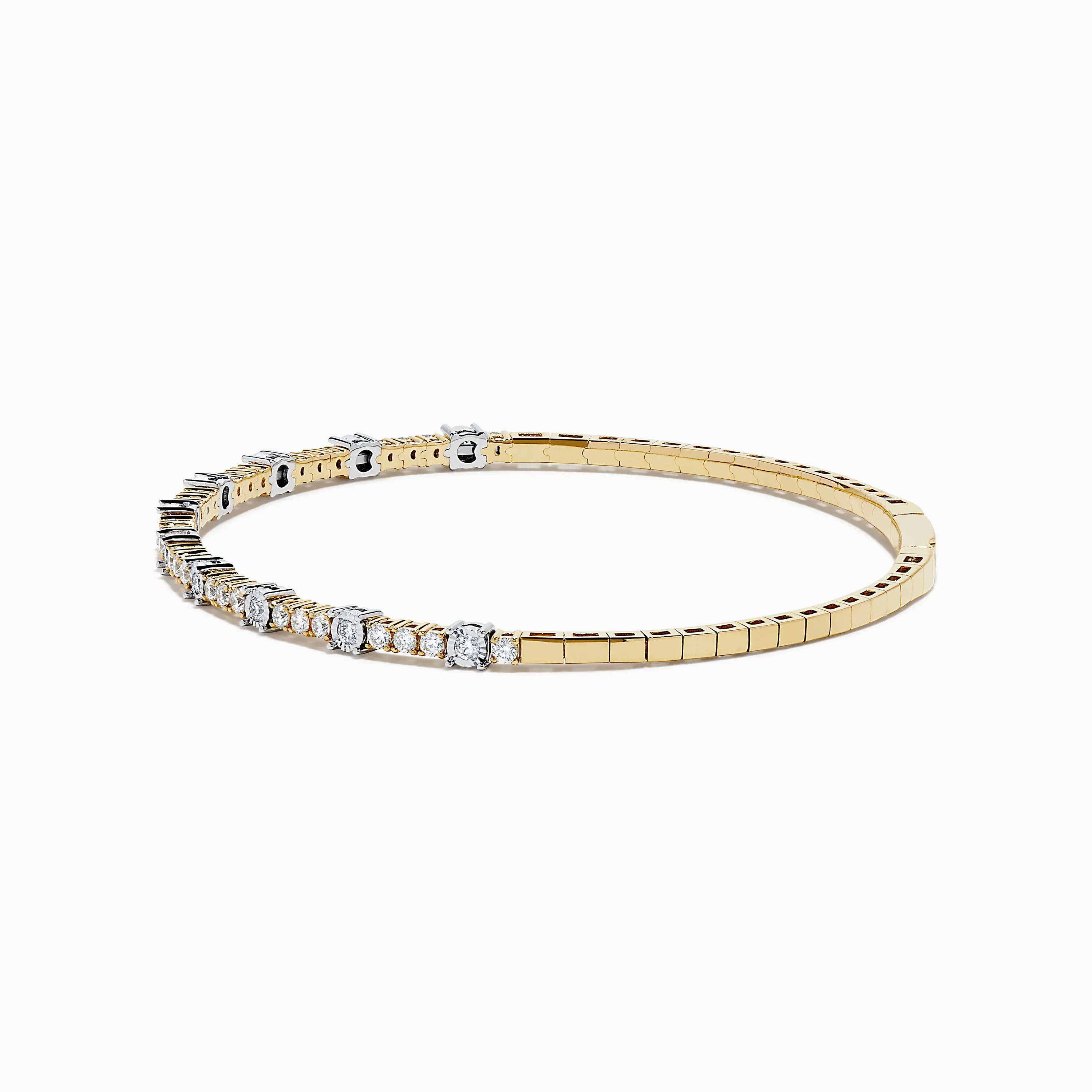 14K Two Tone Gold Diamond Station Flex Bangle sold by Effy product image thumbnail 4