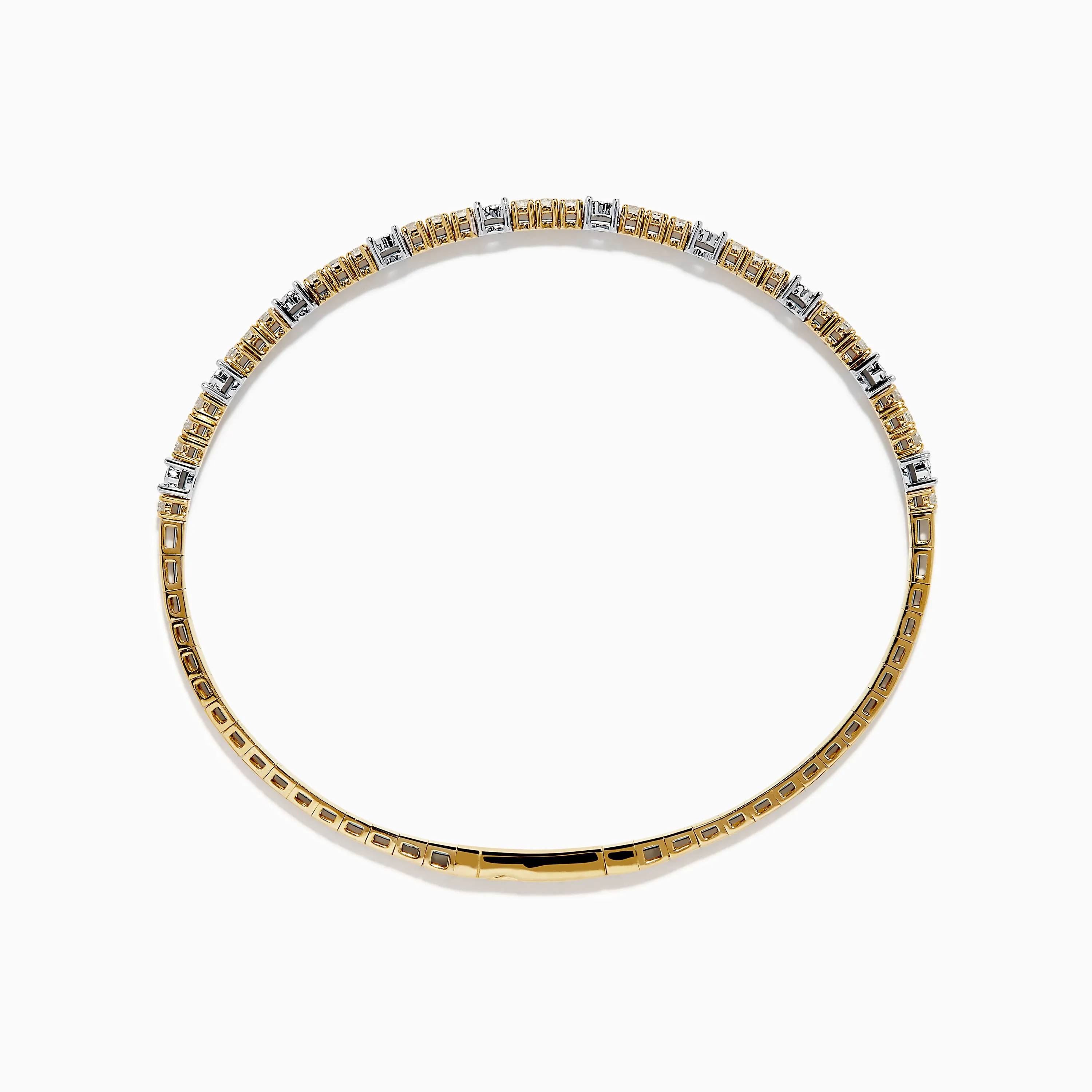 14K Two Tone Gold Diamond Station Flex Bangle sold by Effy product image thumbnail 3