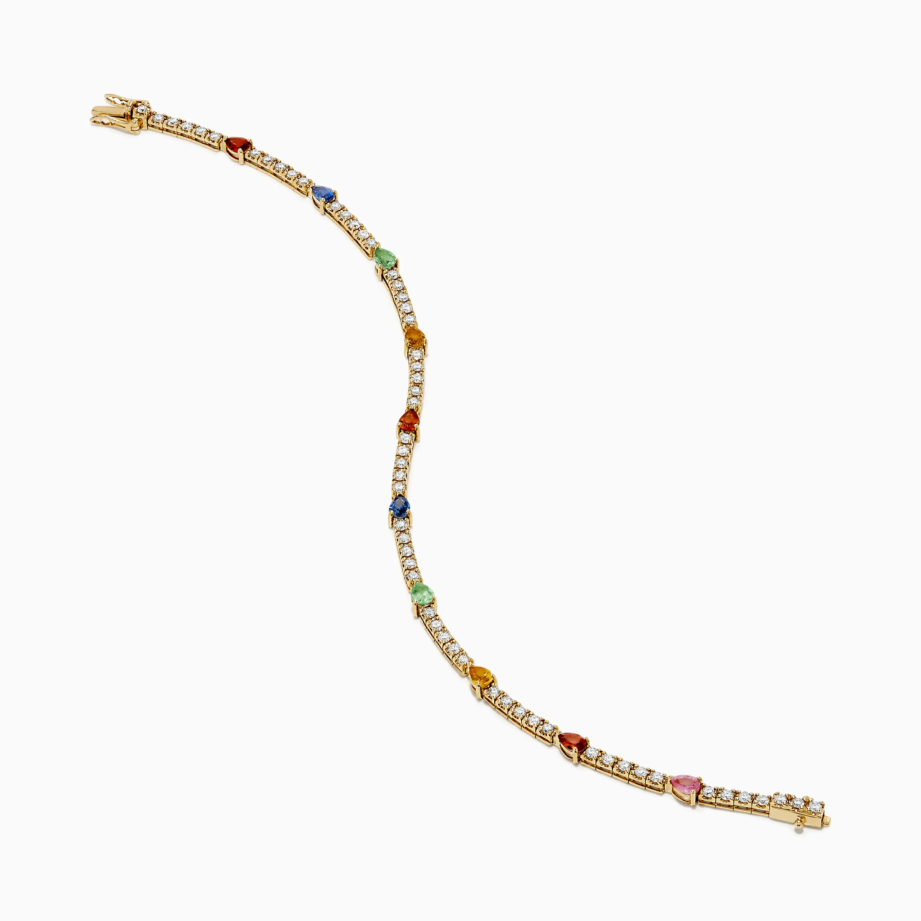 Watercolors 14K Yellow Gold Multi Sapphire and Diamond Tennis Bracelet sold by Effy product image thumbnail 2