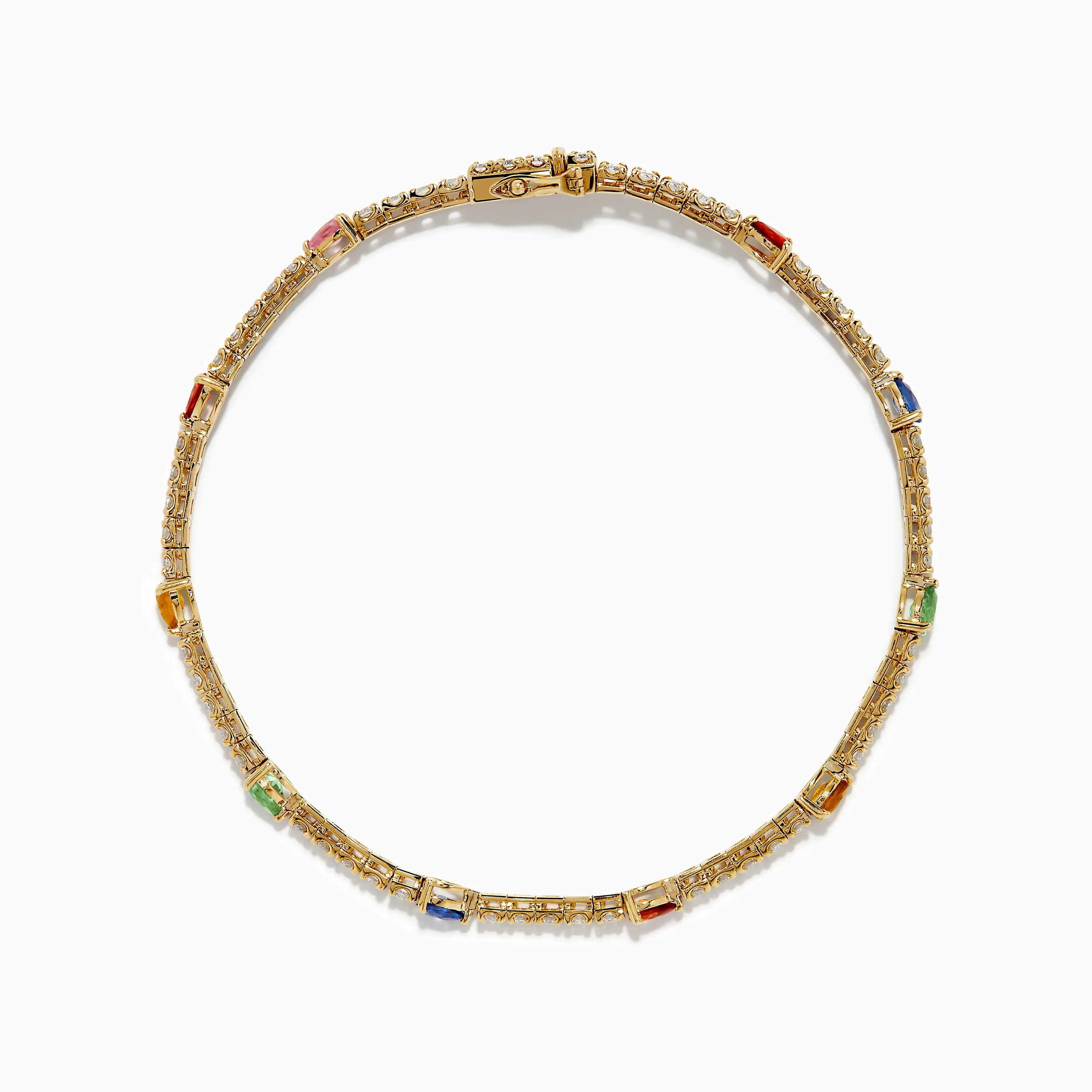 Watercolors 14K Yellow Gold Multi Sapphire and Diamond Tennis Bracelet sold by Effy product image thumbnail 3