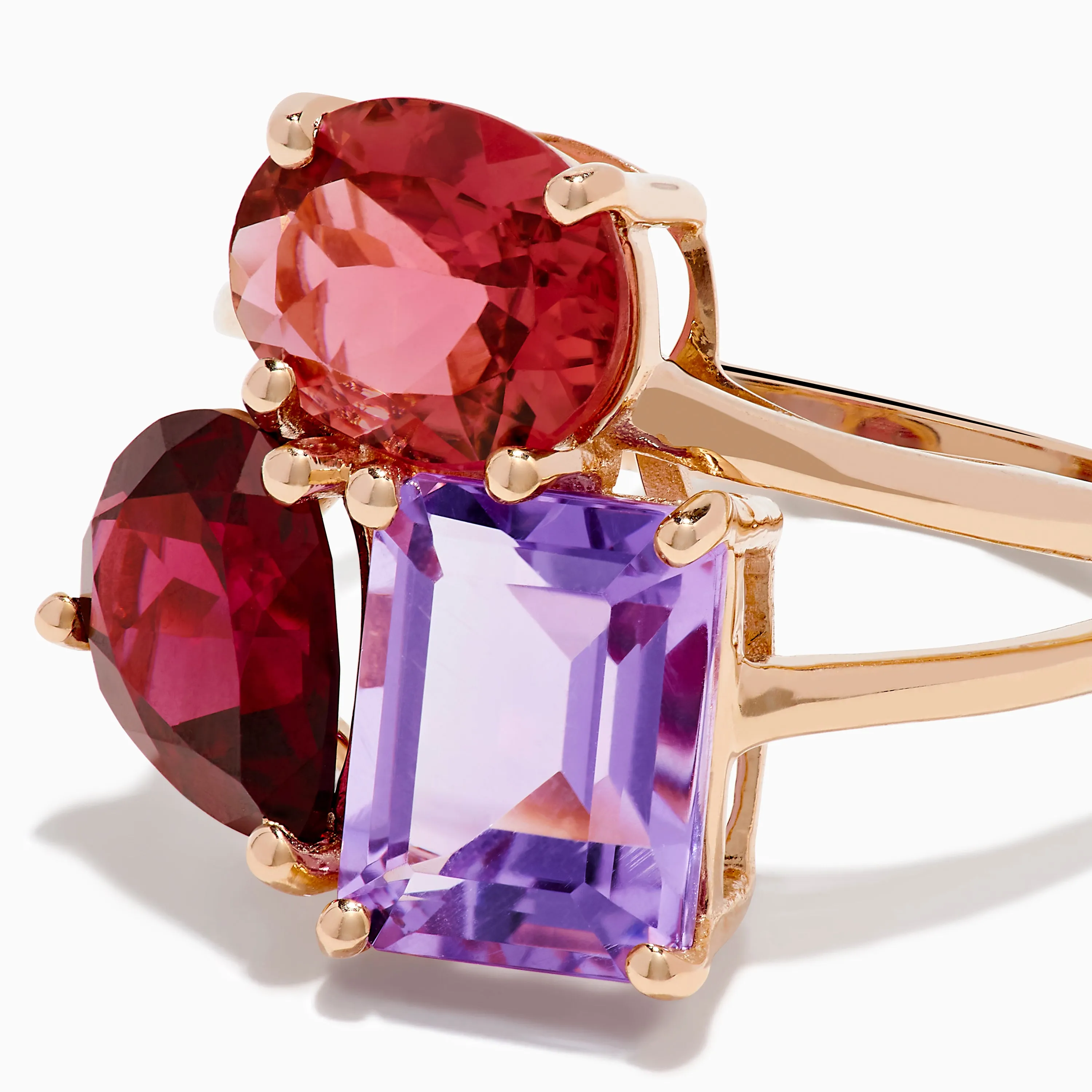 14K Rose Gold Pink Amethyst, Tourmaline & Rhodolite Cocktail Ring sold by Effy product image thumbnail 2