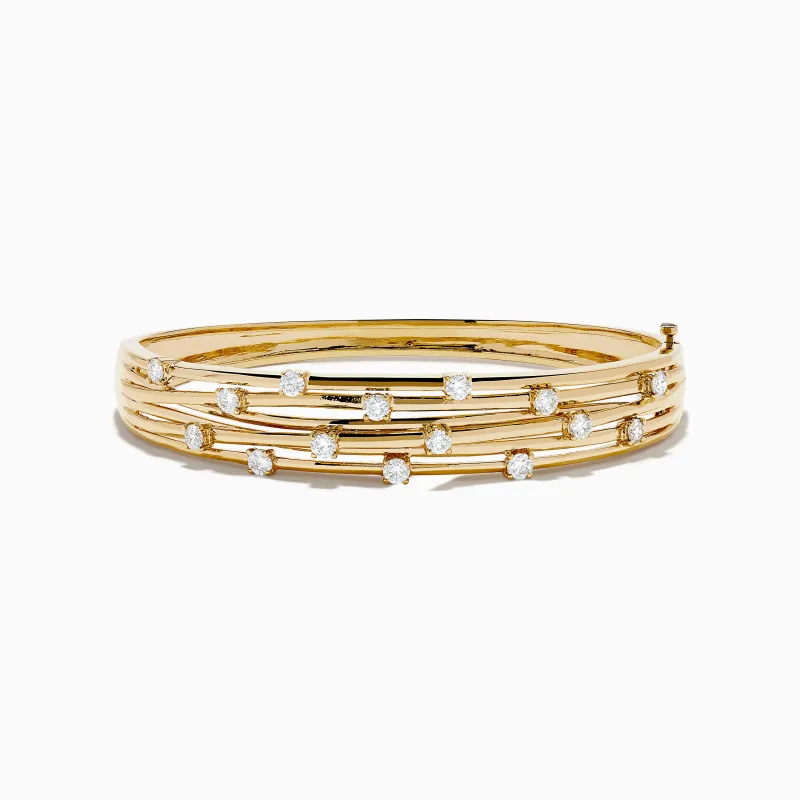 D'oro 14K Yellow Gold Interwoven Crossover Bangle made by Effy