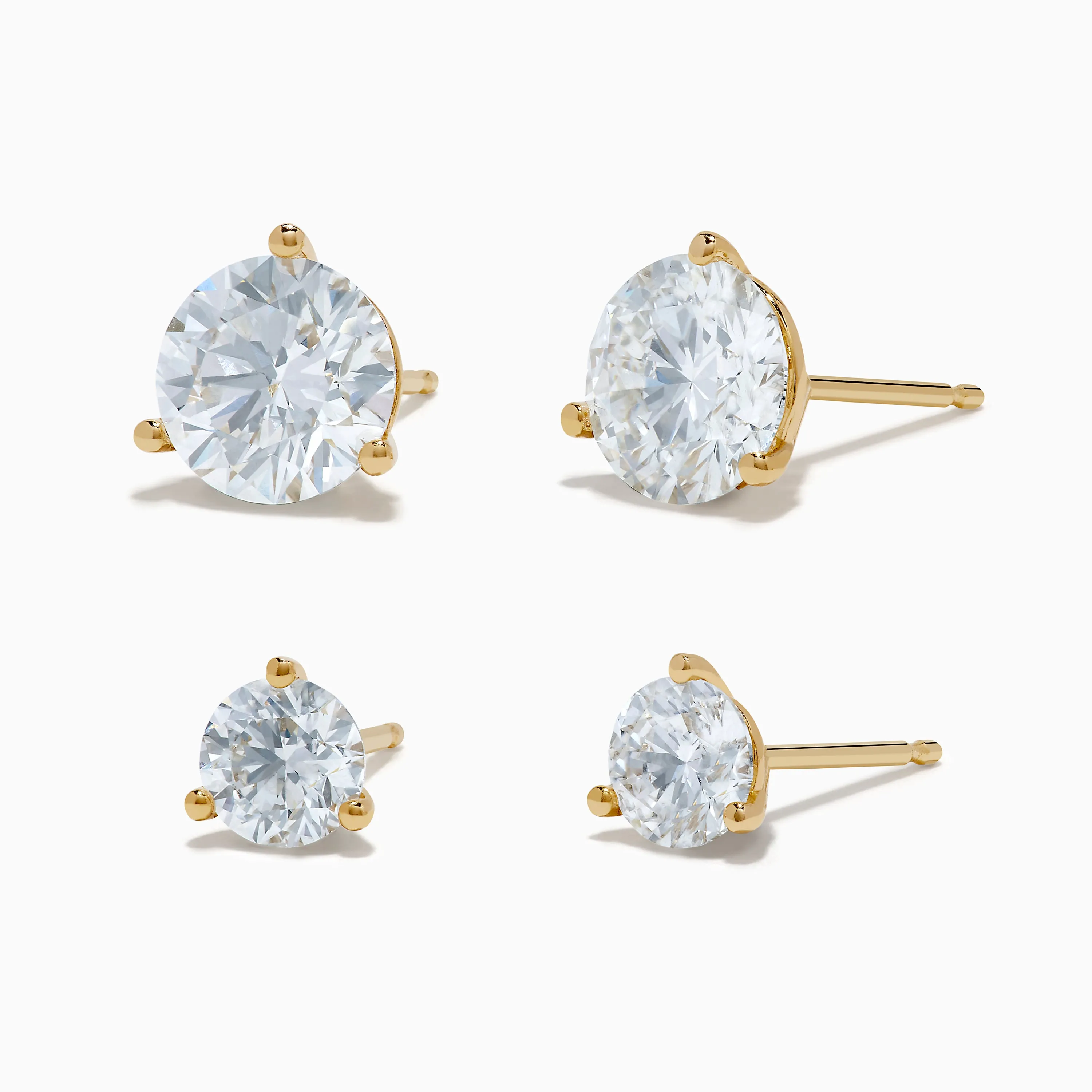 BOGO Lab Grown Diamond Stud Earrings 3TCW + 1TCW in 14K Yellow Gold sold by Effy