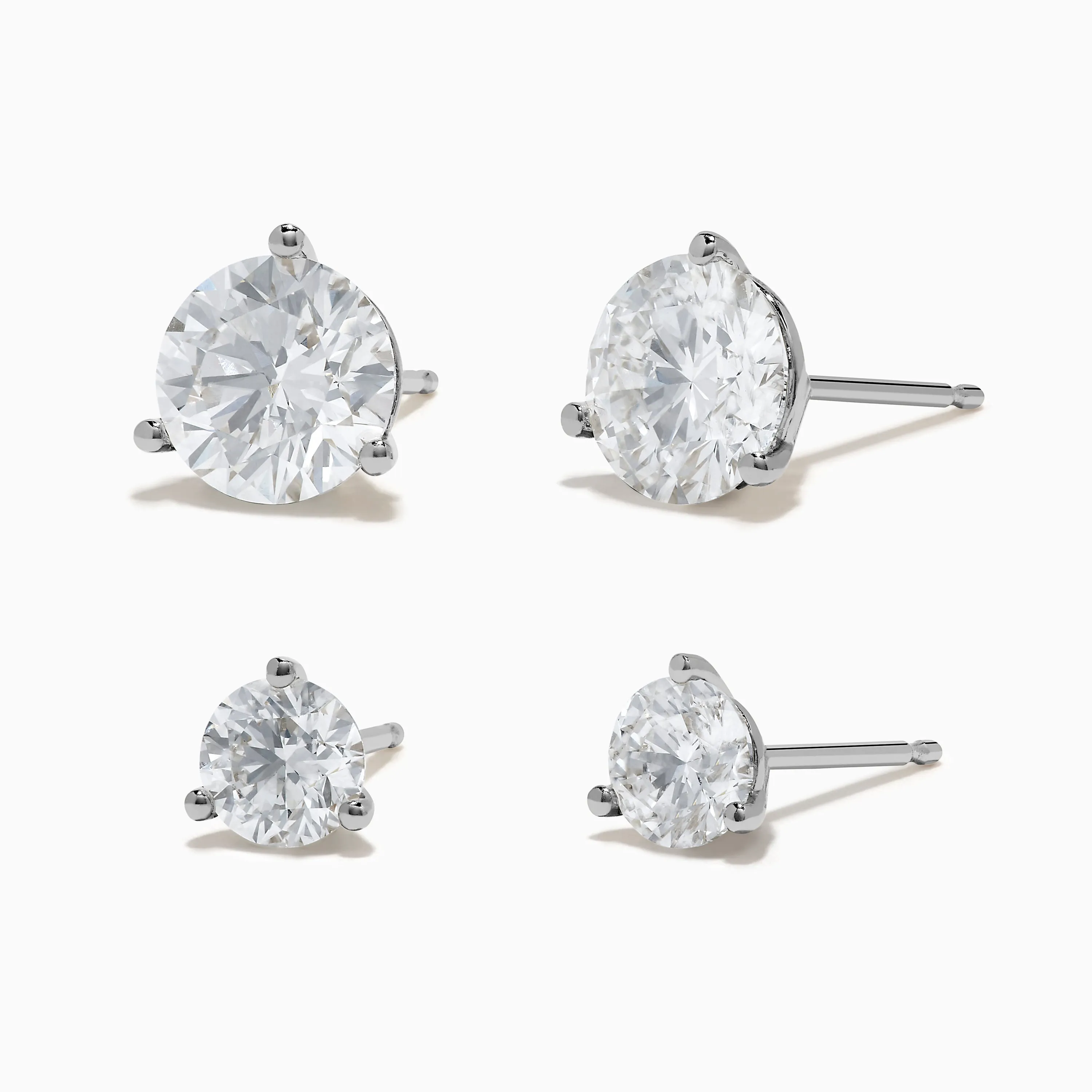 BOGO Lab Grown Diamond Stud Earrings 3TCW + 1TCW in 14K White Gold sold by Effy