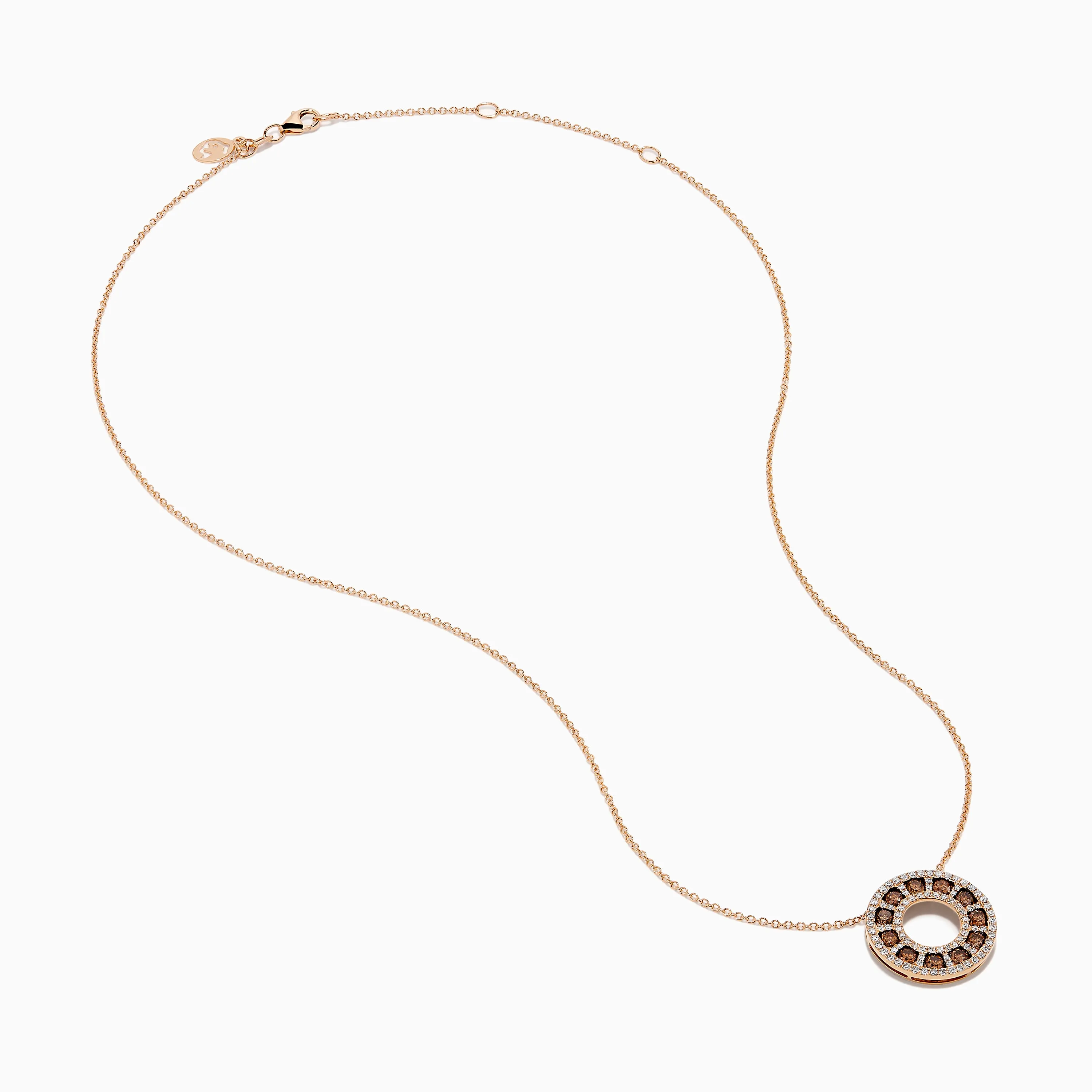 14K Rose Gold Brown and White Diamond Circle Pendant sold by Effy product image thumbnail 2