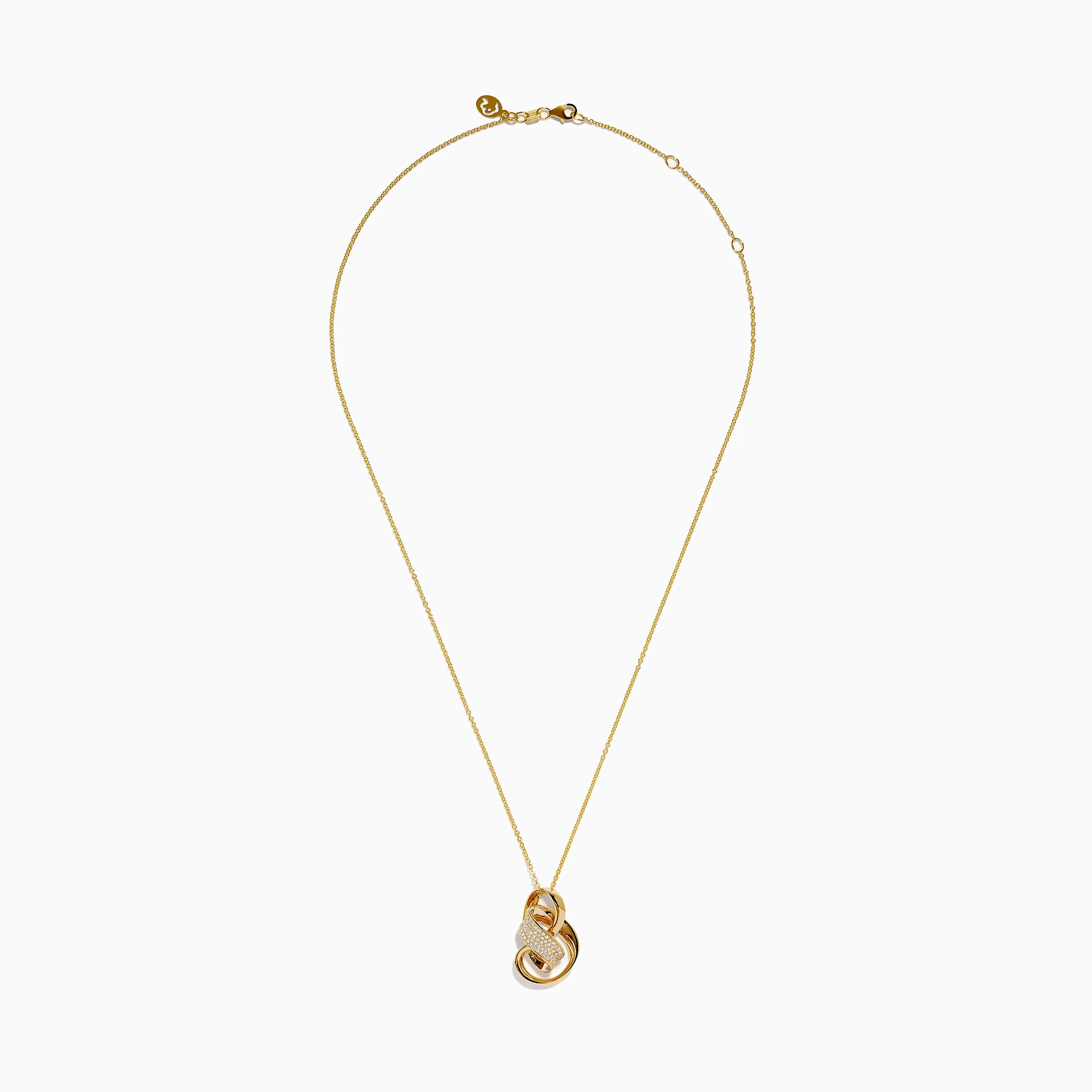 D'oro 14K Yellow Gold Diamond Ribbon Pendant sold by Effy product image thumbnail 3