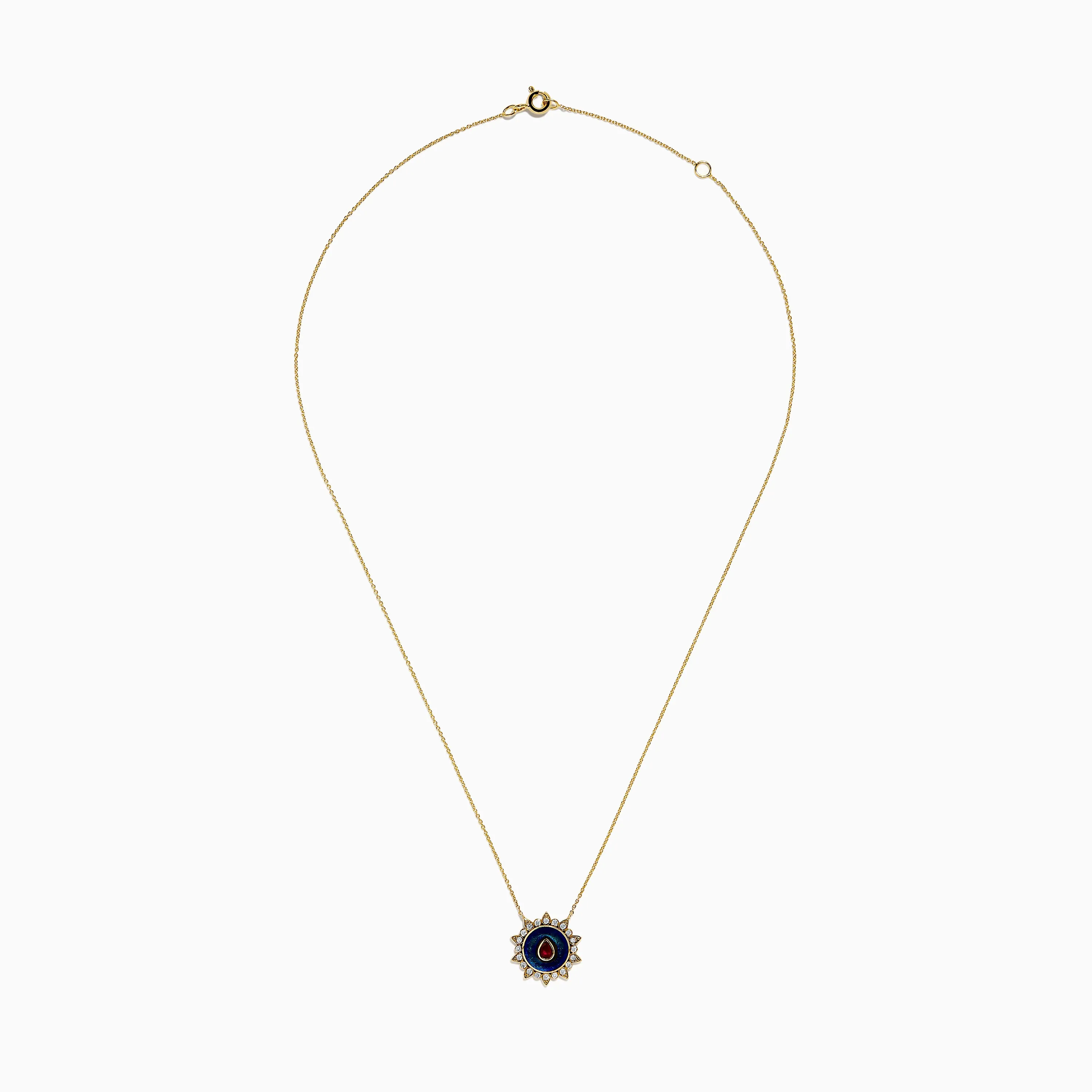 14K Yellow Gold Ruby, Diamond, and Enamel Pendant sold by Effy product image thumbnail 3