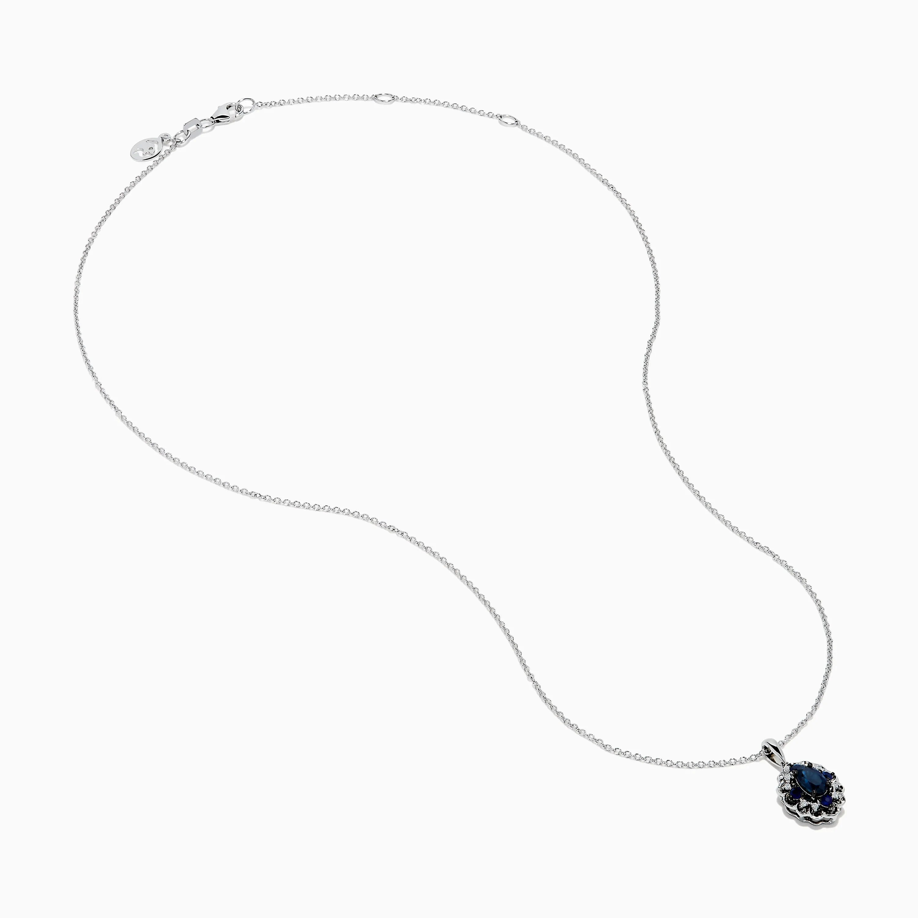 14K White Gold Sapphire and Diamond Scallop Pendant sold by Effy product image thumbnail 2