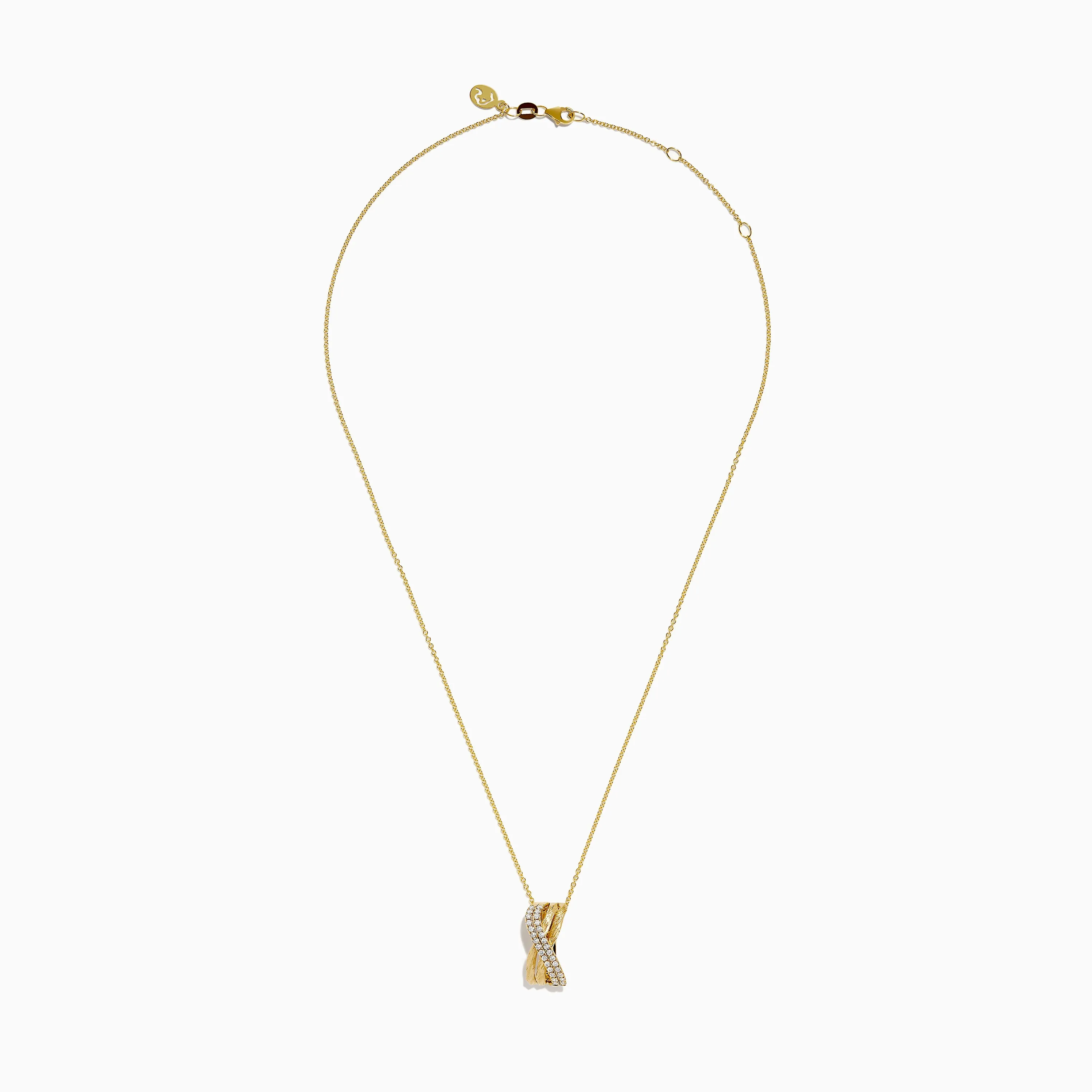 14K Yellow Gold Diamond Crossover Pendant sold by Effy product image thumbnail 3