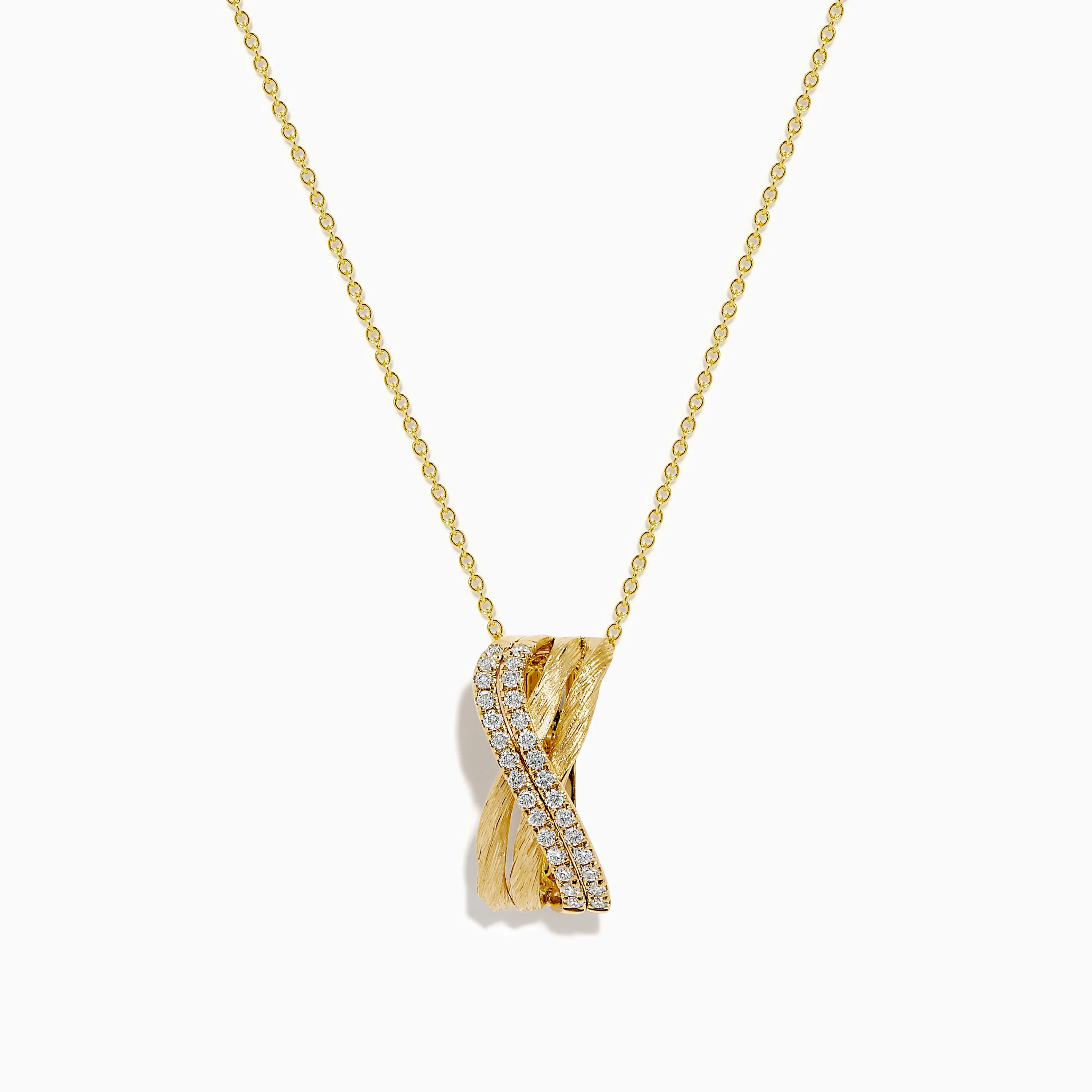 14K Yellow Gold Diamond Crossover Pendant sold by Effy