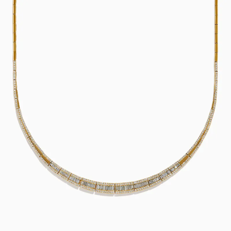 14K Yellow Gold Diamond Graduating Collar Necklace made by Effy