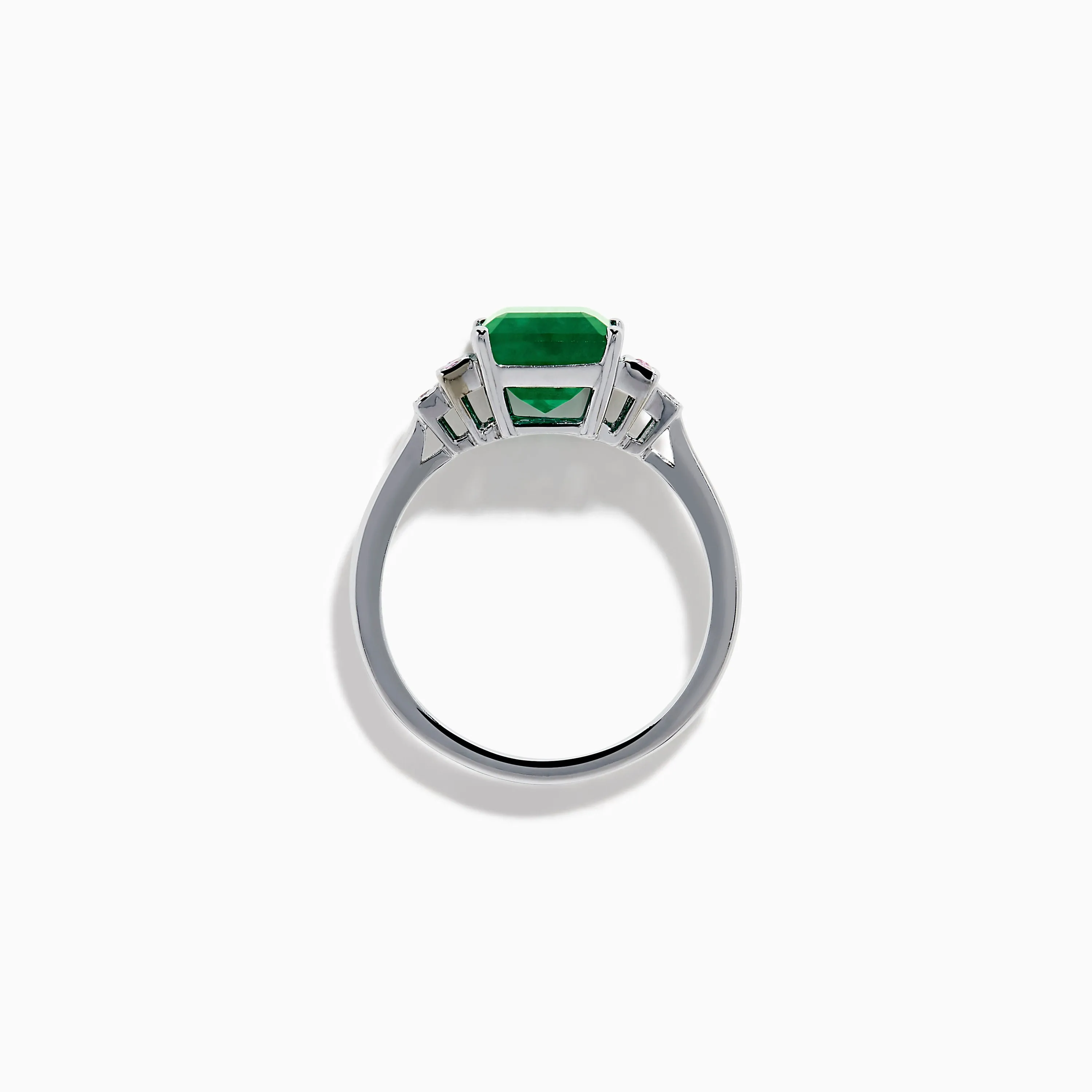 14K White Gold Emerald, Pink Sapphire, and Diamond Ring sold by Effy product image thumbnail 3