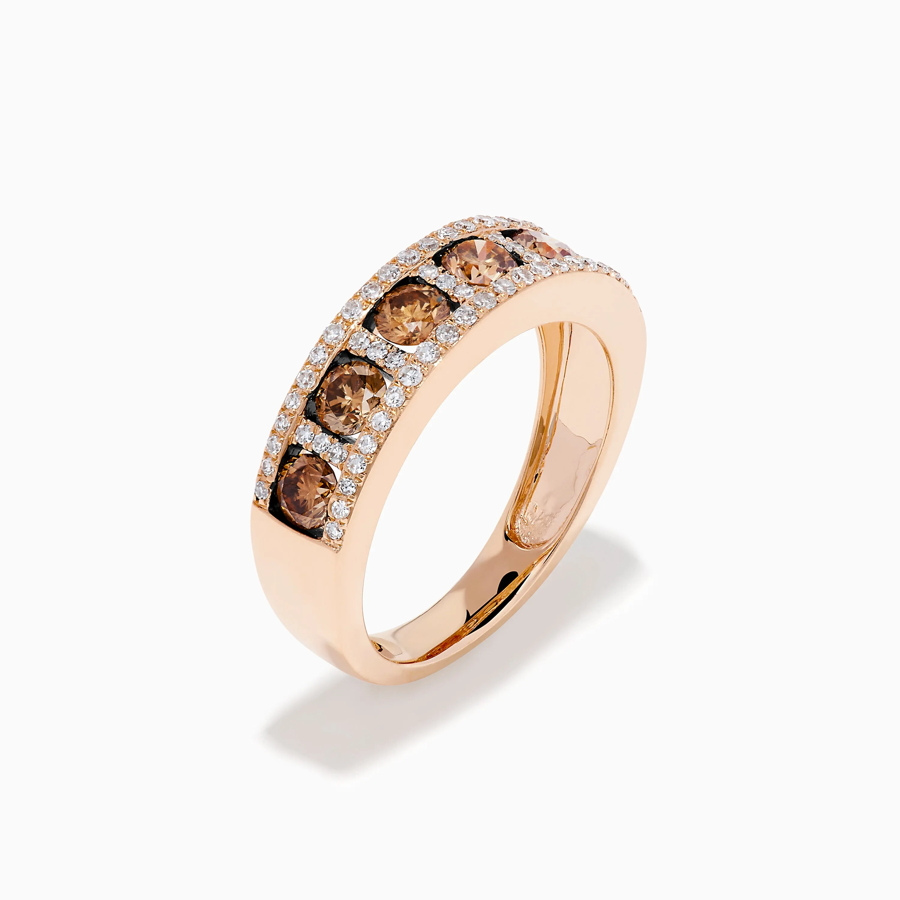 14K Rose Gold Brown and White Diamond Band Ring sold by Effy product image thumbnail 4