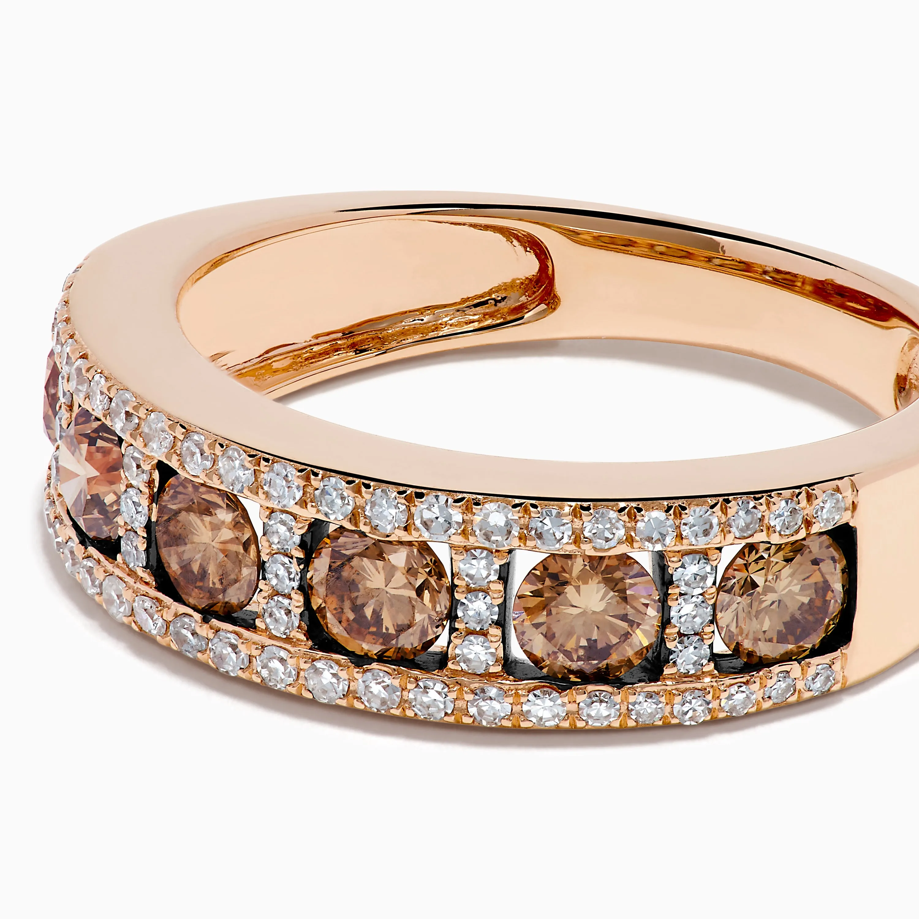 14K Rose Gold Brown and White Diamond Band Ring sold by Effy product image thumbnail 2