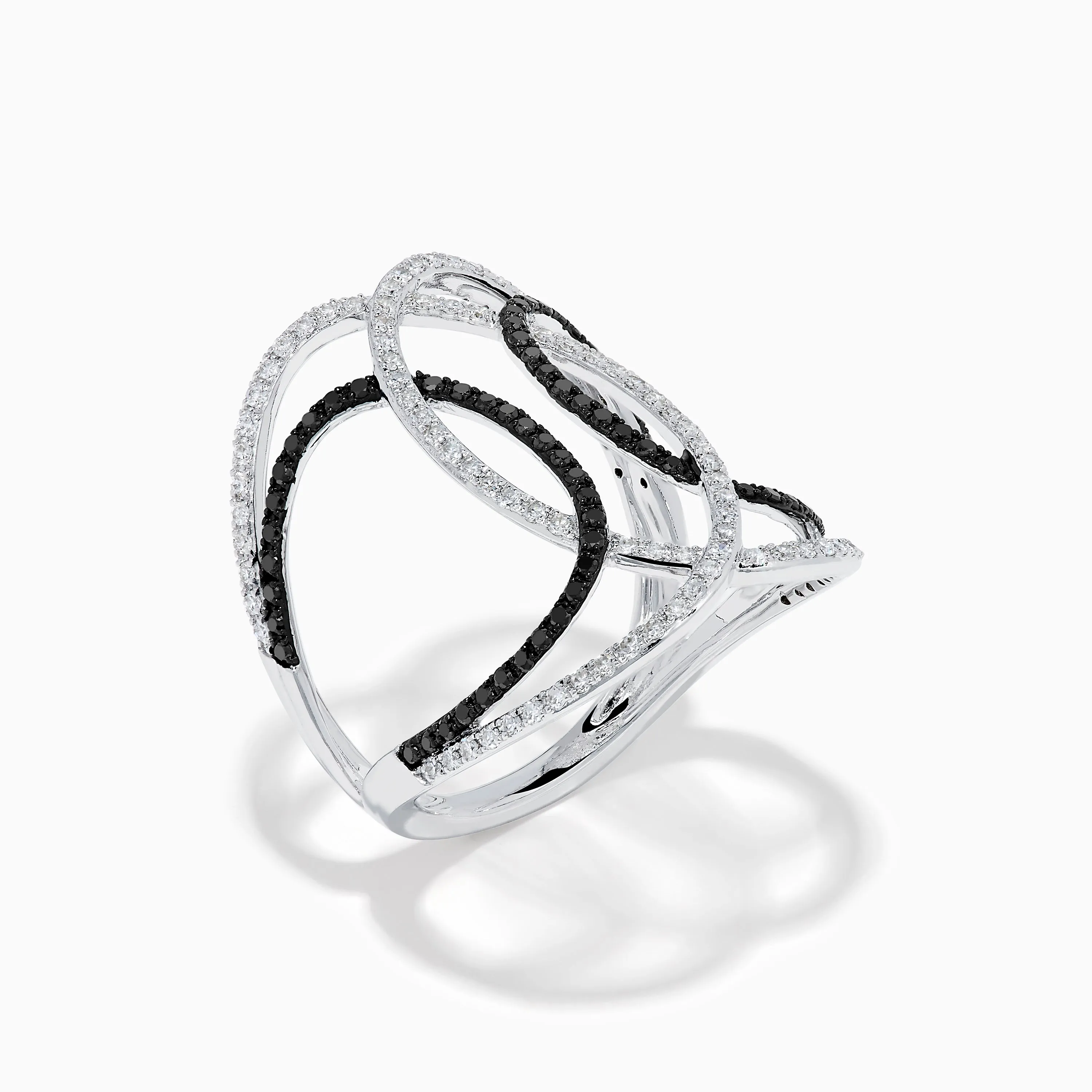 14K White Gold Black and White Diamond Intertwined Ring sold by Effy product image thumbnail 4