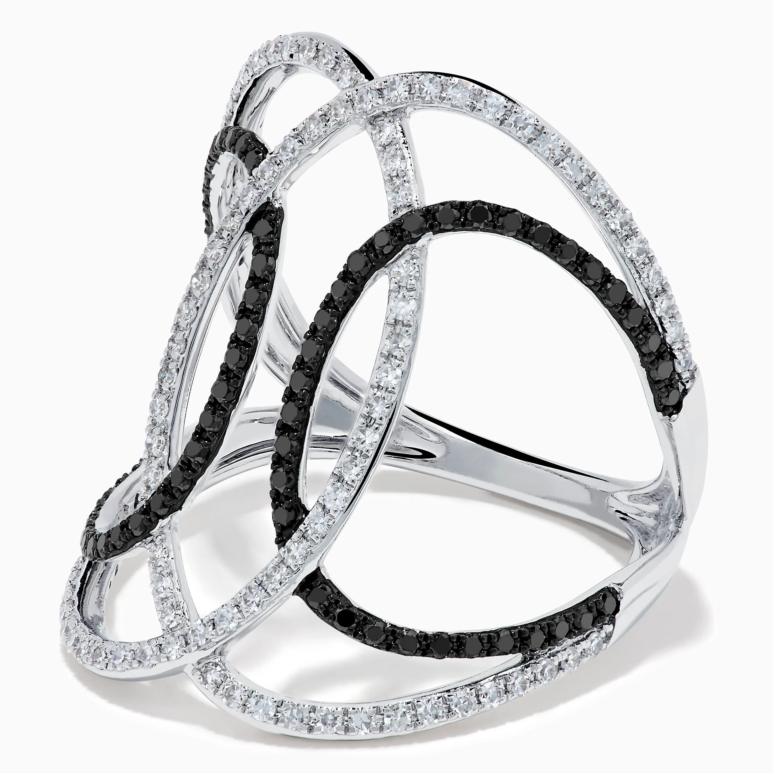 14K White Gold Black and White Diamond Intertwined Ring sold by Effy product image thumbnail 2