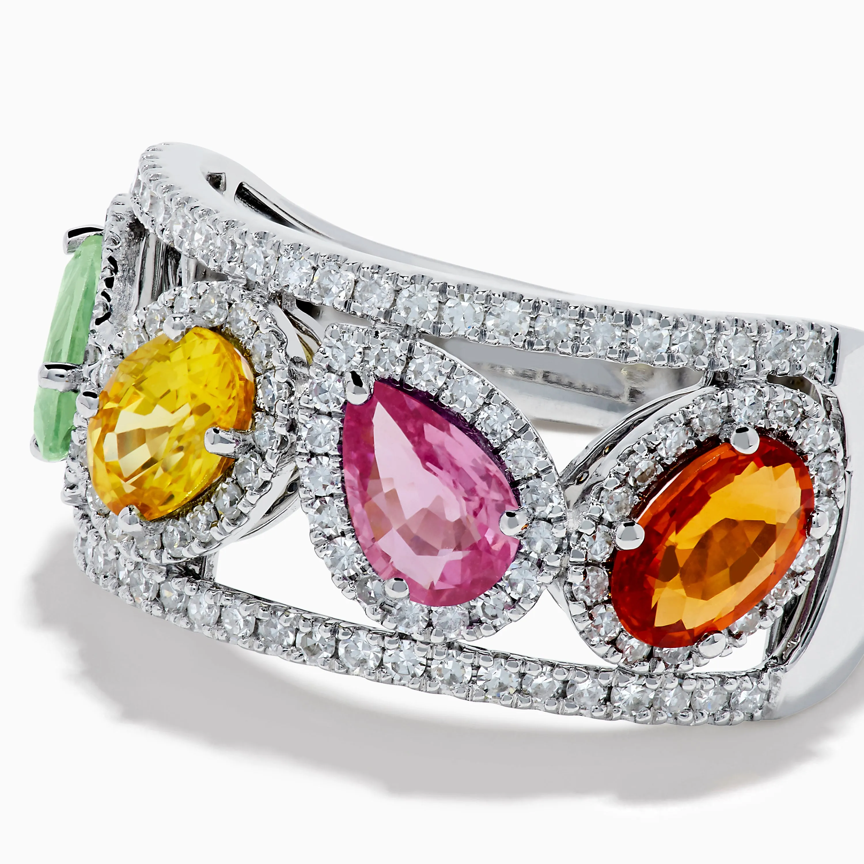 Watercolors 14K White Gold Multi Sapphire and Diamond Ring sold by Effy product image thumbnail 2