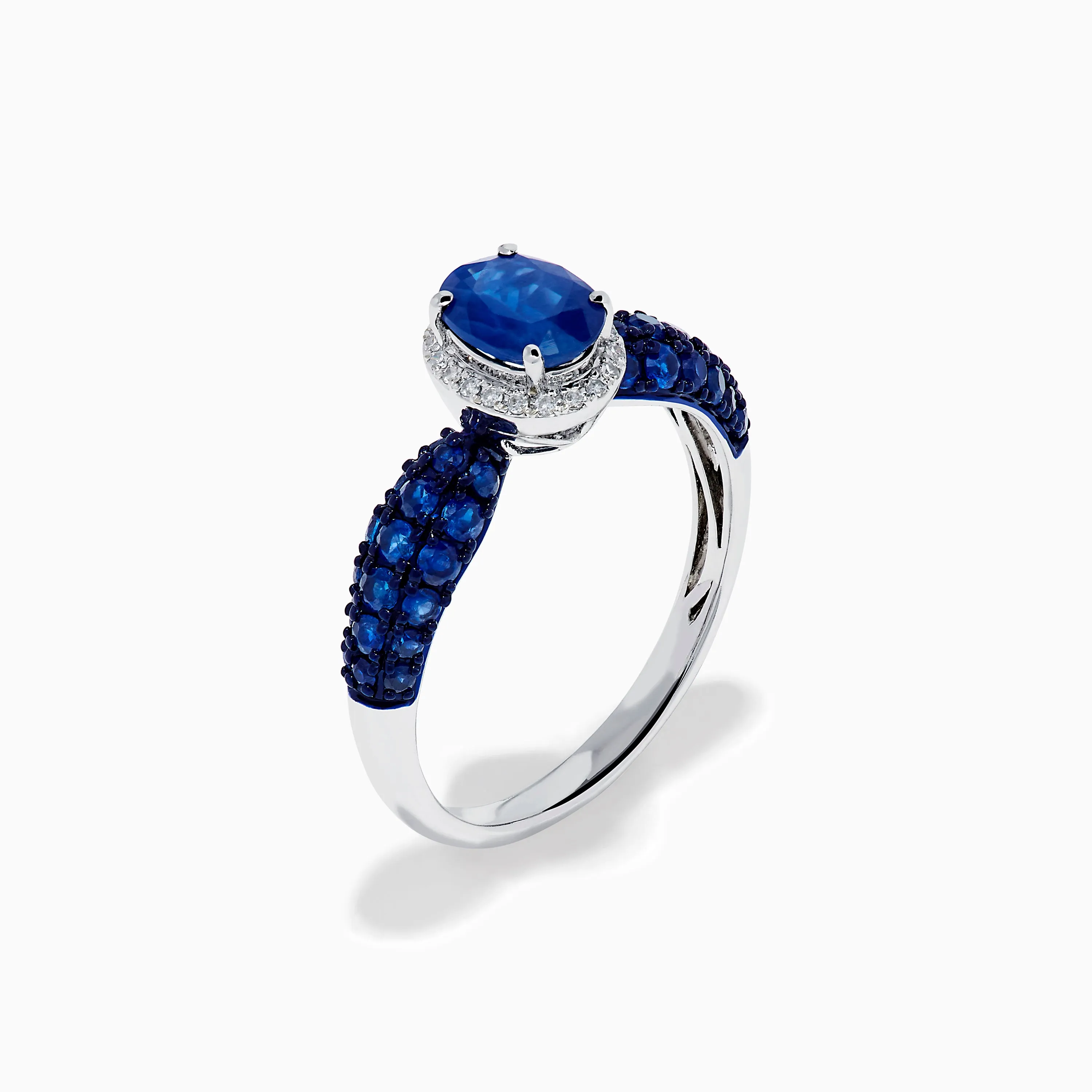 14K White Gold Blue Sapphire and Diamond Ring sold by Effy product image thumbnail 4
