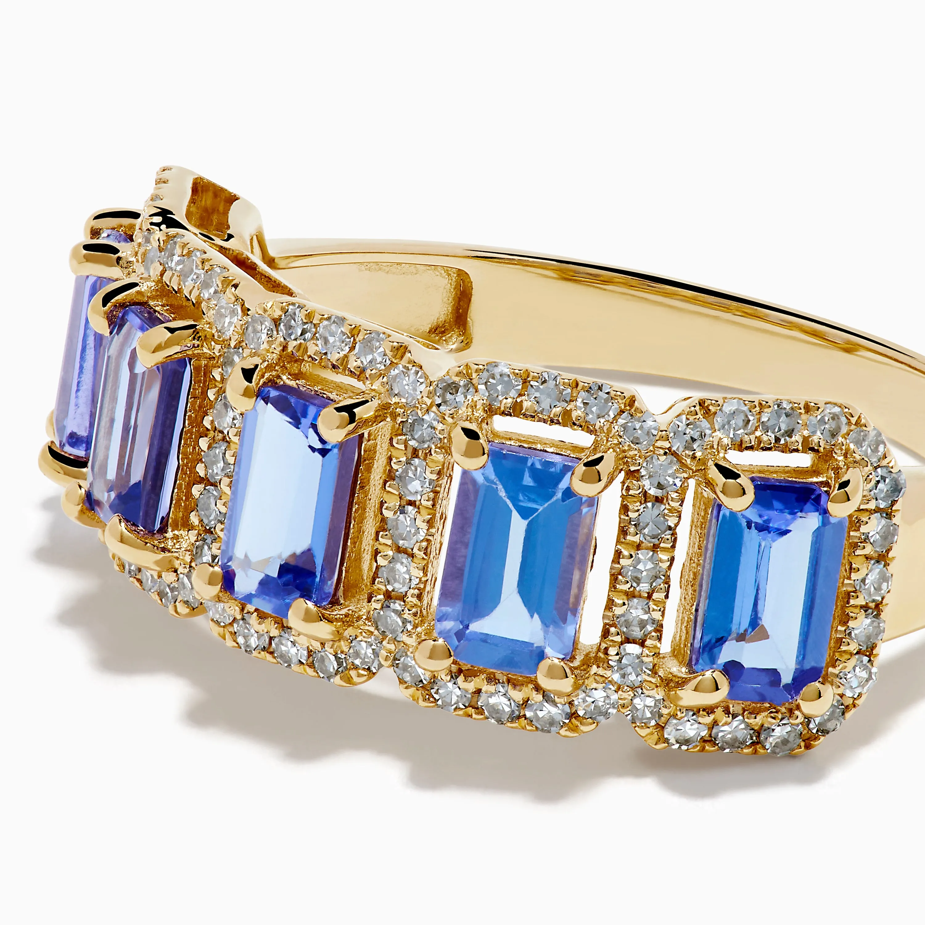 14K Yellow Gold Tanzanite and Diamond Halo Band Ring sold by Effy product image thumbnail 2