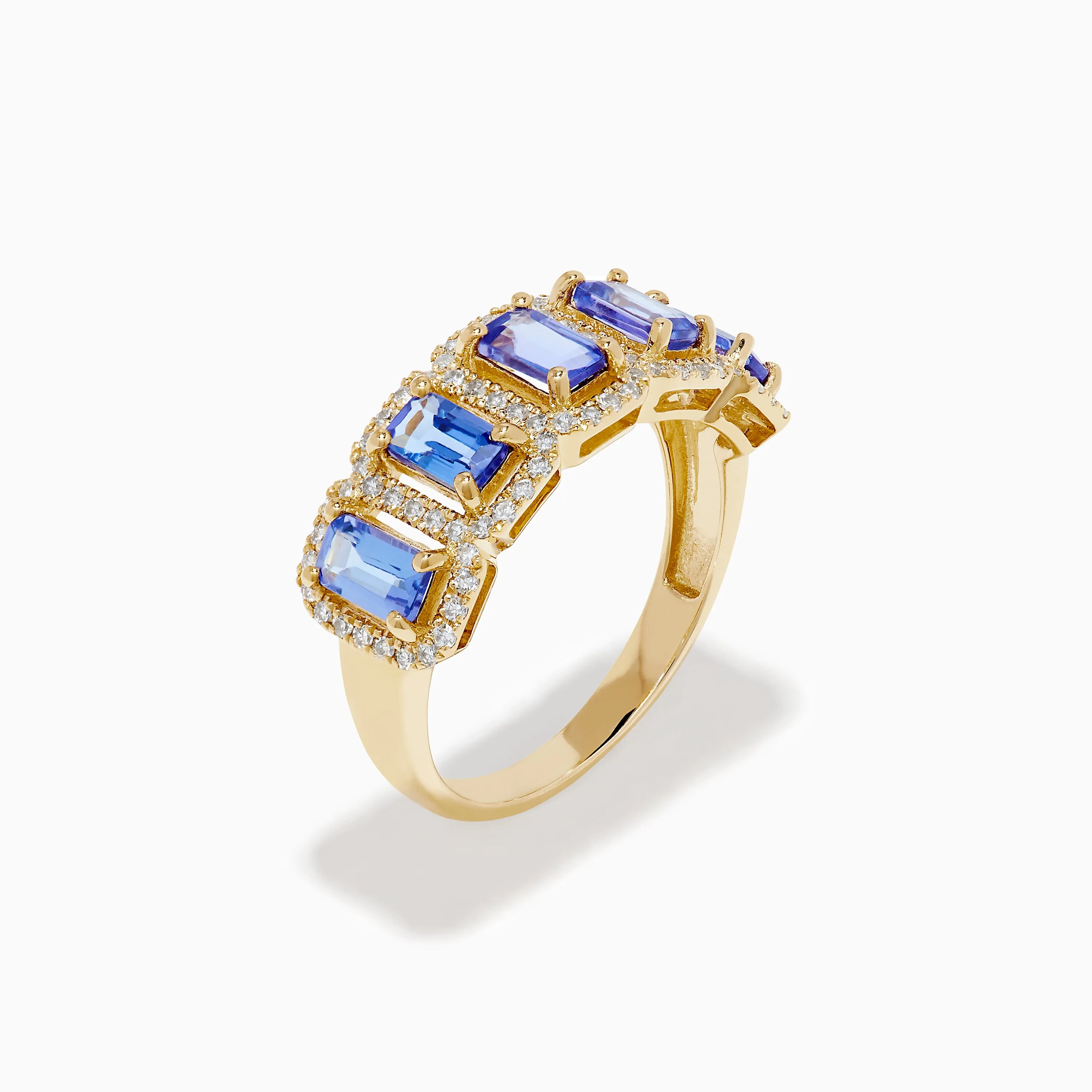 14K Yellow Gold Tanzanite and Diamond Halo Band Ring sold by Effy product image thumbnail 4