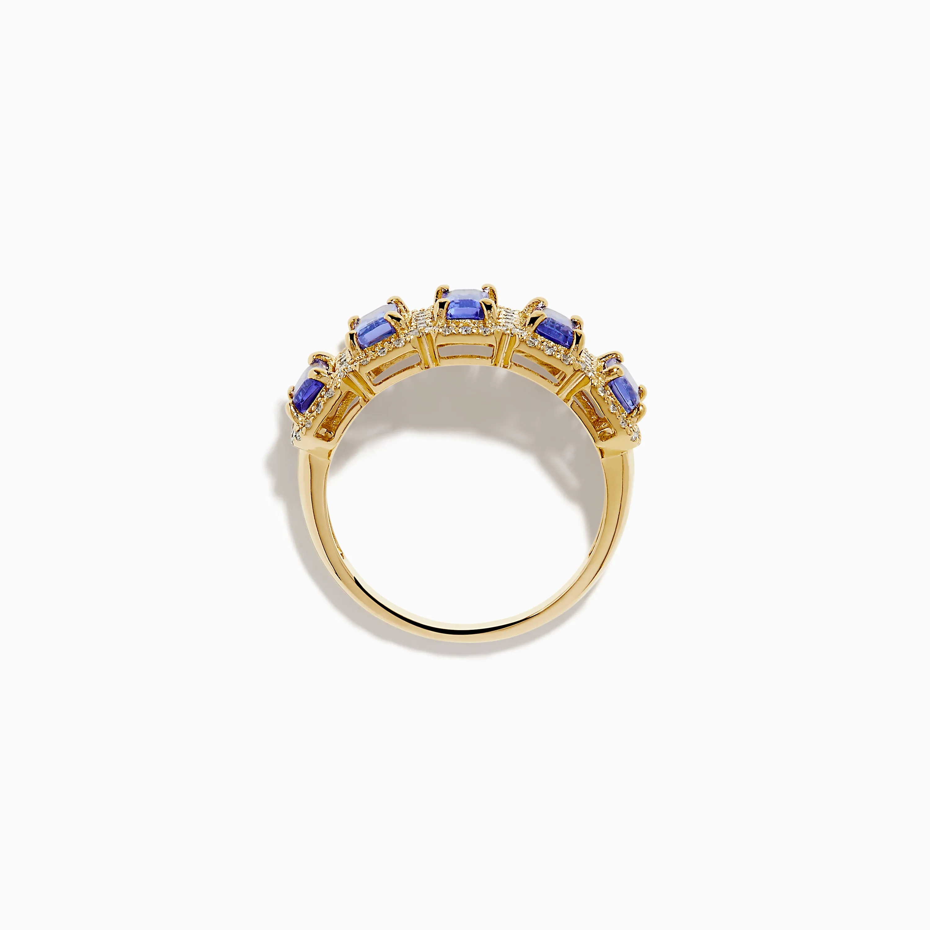 14K Yellow Gold Tanzanite and Diamond Halo Band Ring sold by Effy product image thumbnail 3